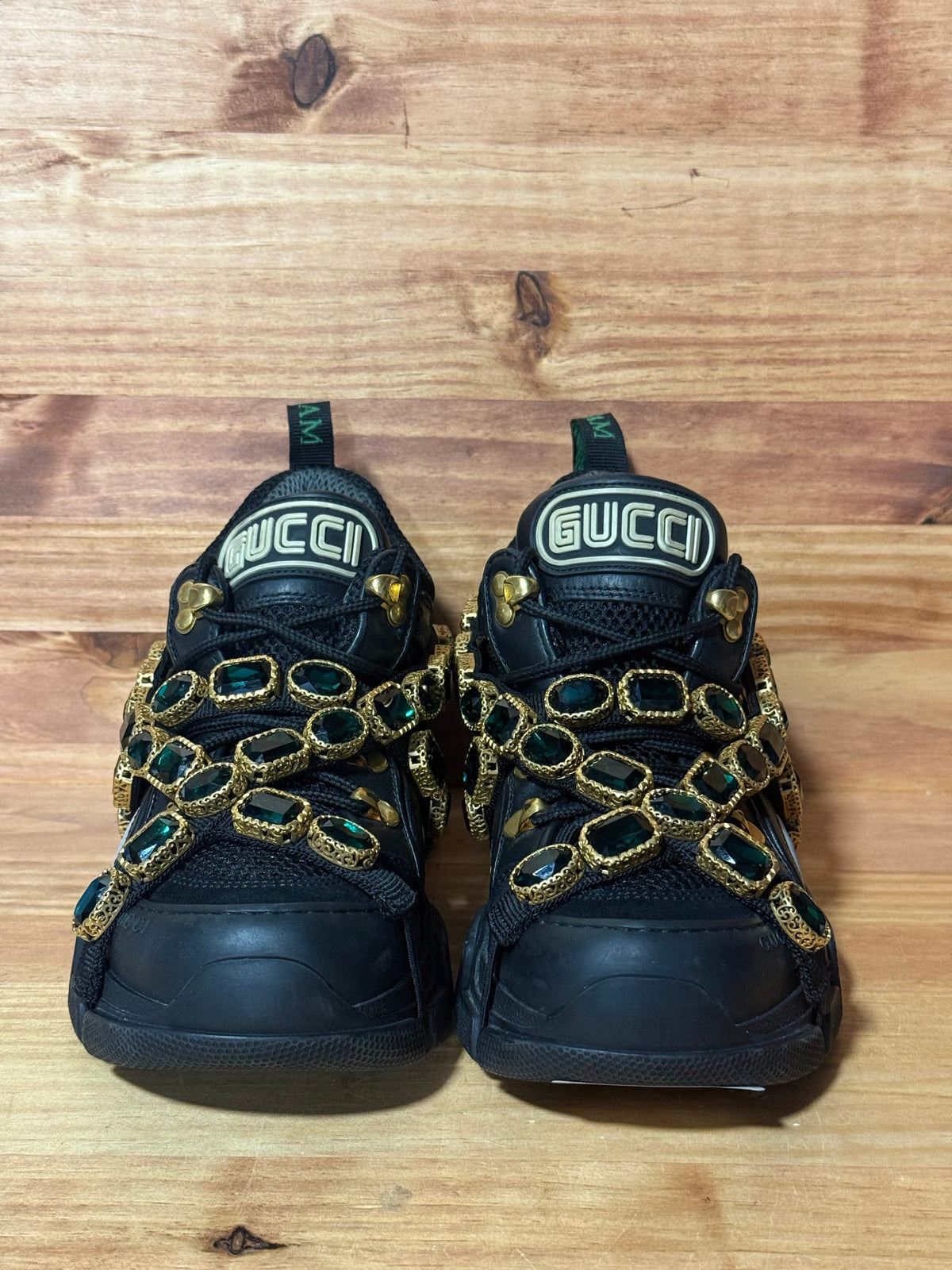 Gucci Wmns Flashtrek Crystals 'Black' - Size 7W/5.5M