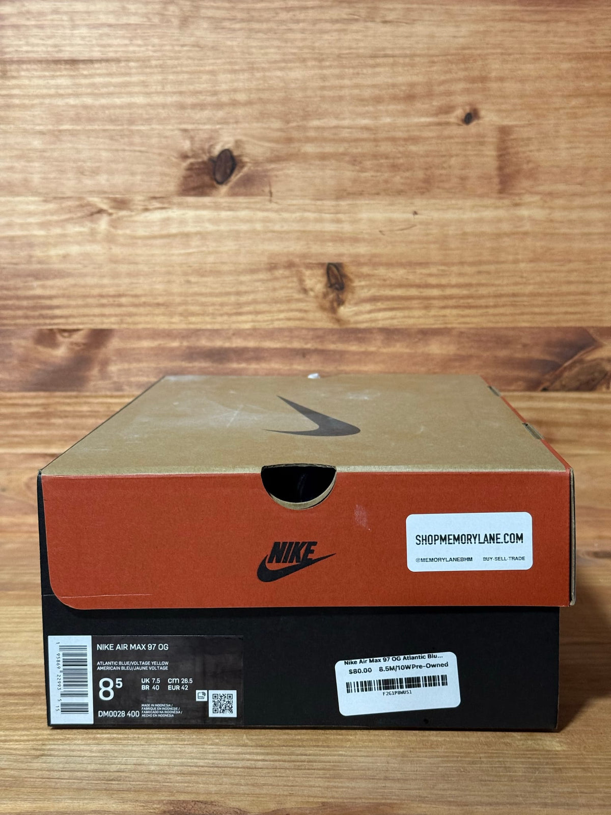 Nike Air Max 97 OG Atlantic Blue Voltage Yellow - Size 8.5