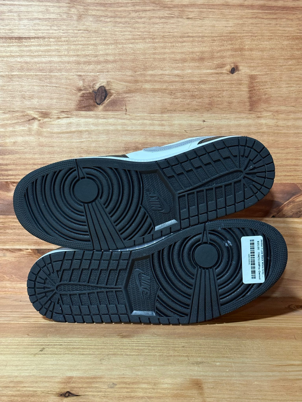 Jordan 1 Low Black White Grey - Size 11