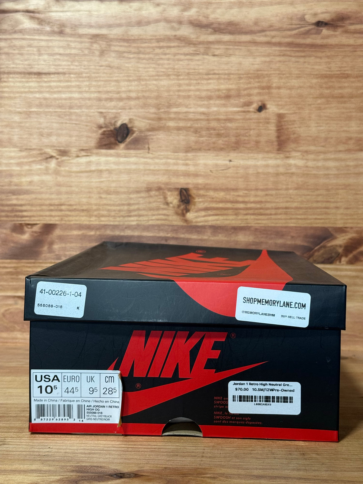 Jordan 1 Retro High Neutral Grey Hyper Crimson