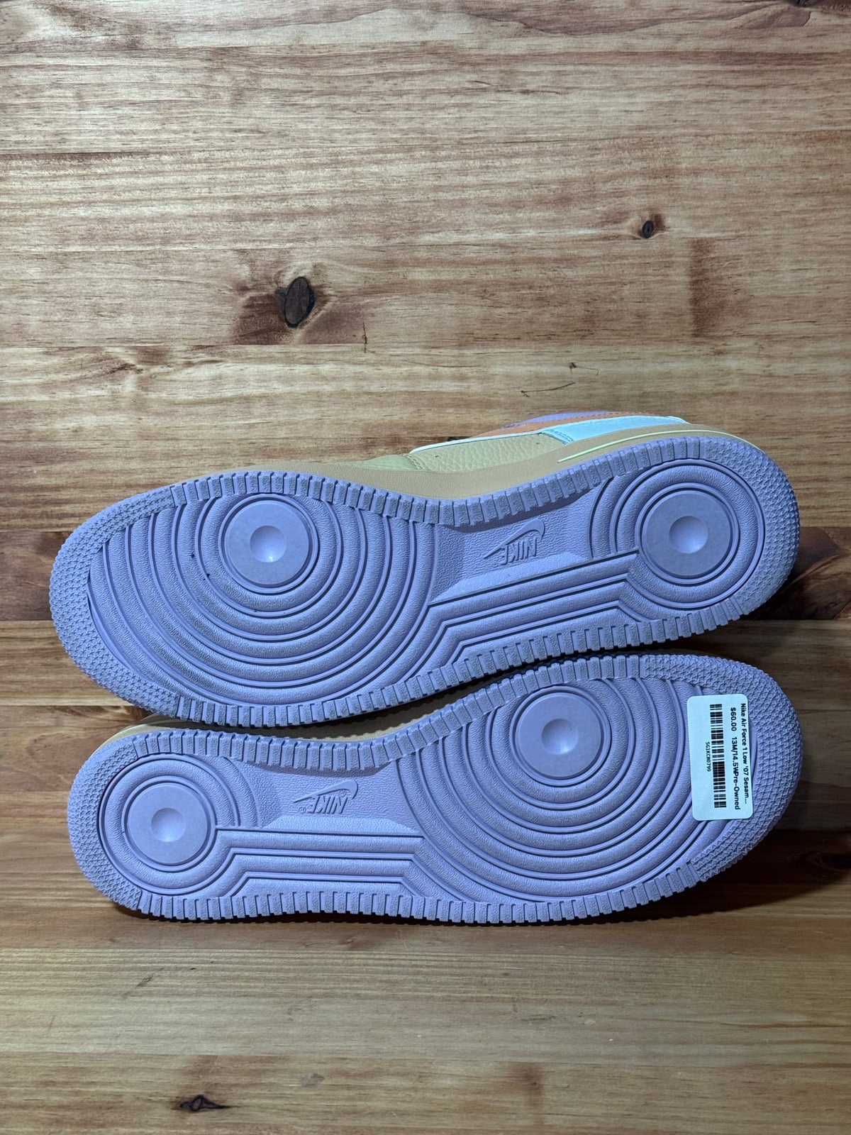 Nike Air Force 1 Low '07 Sesame Hydrangeas Soft Yellow Apricot Agate - Size 13