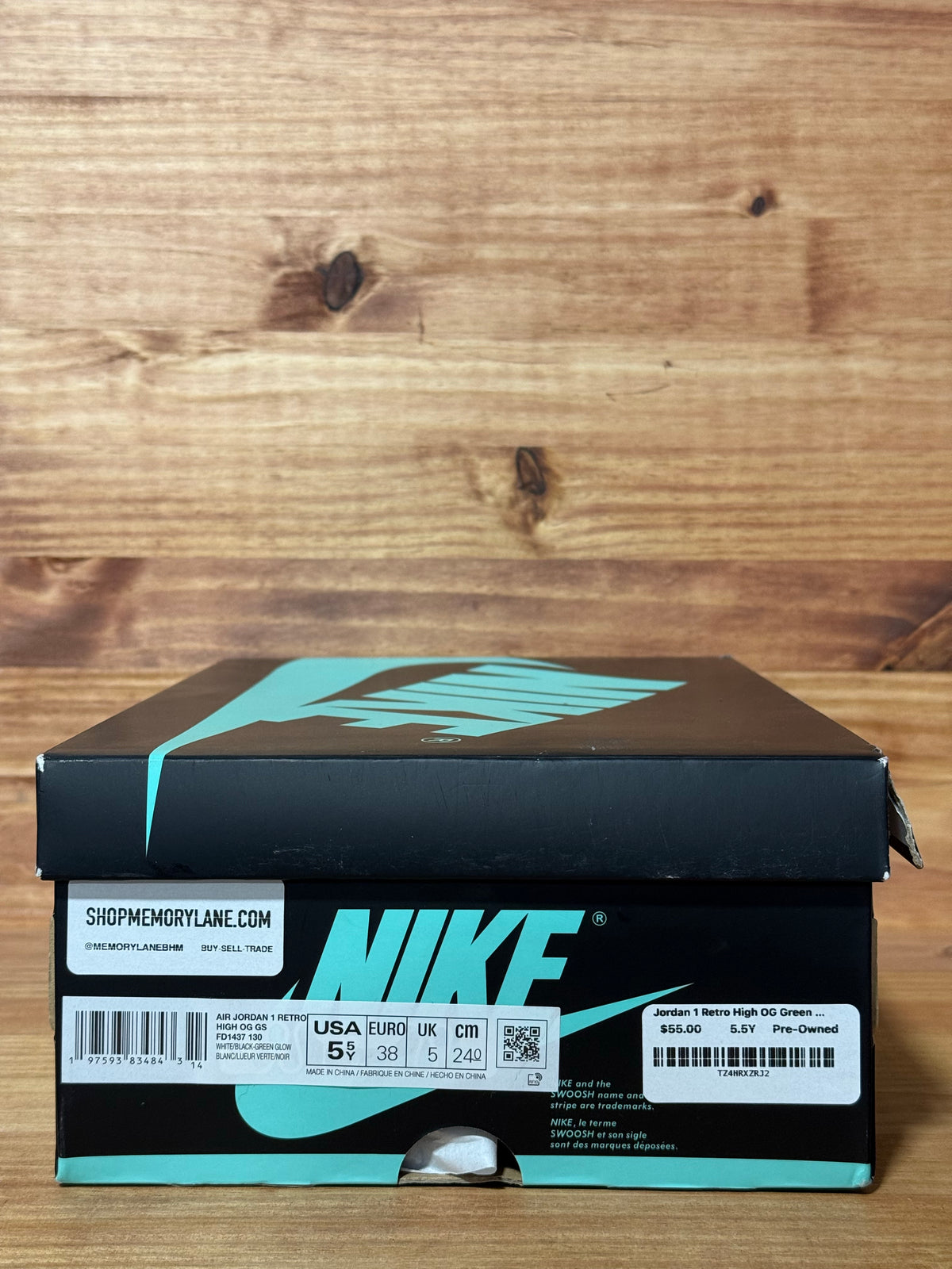 Jordan 1 Retro High OG Green Glow (GS)