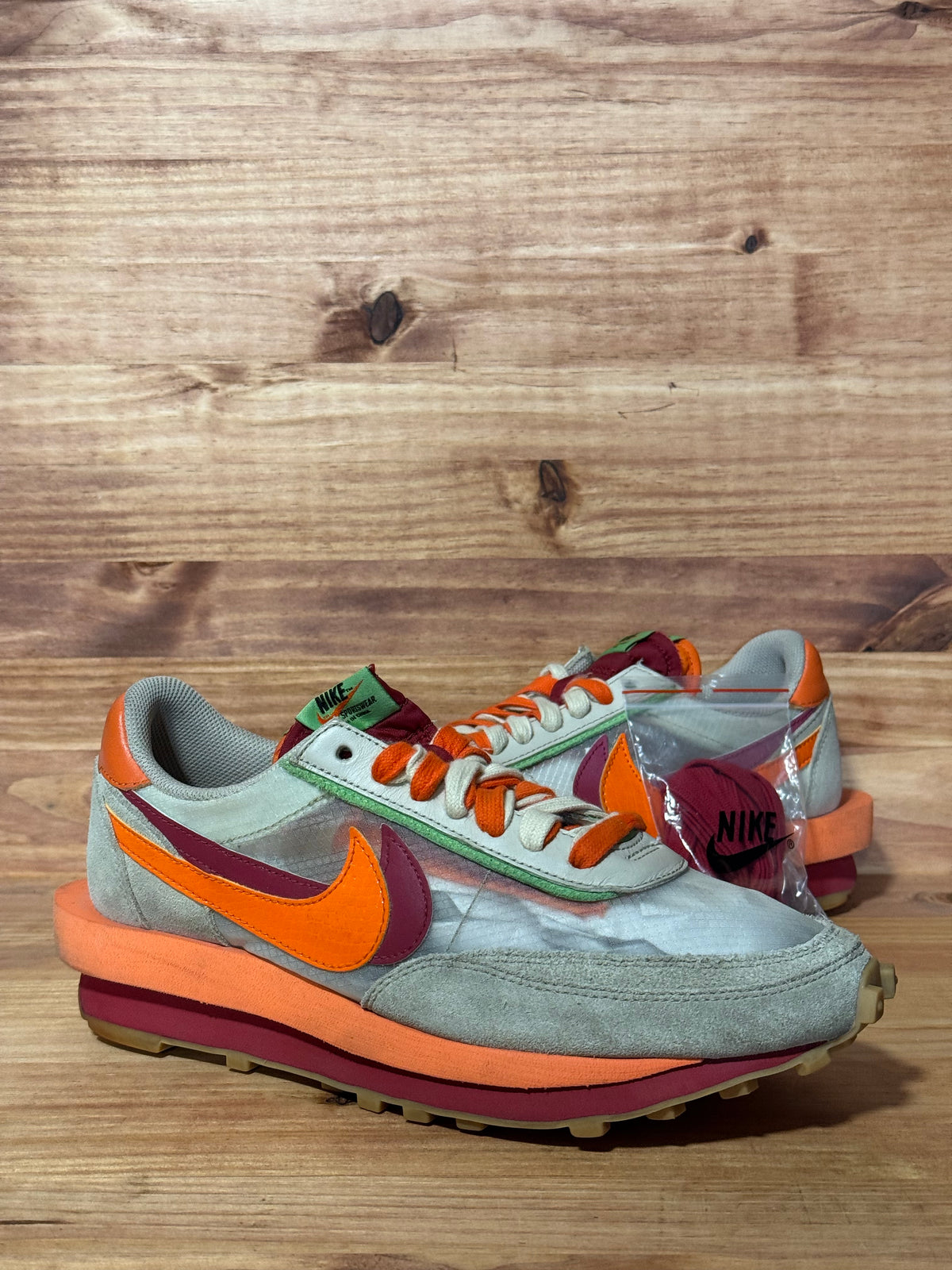 Nike LD Waffle sacai CLOT Kiss of Death Net Orange Blaze
