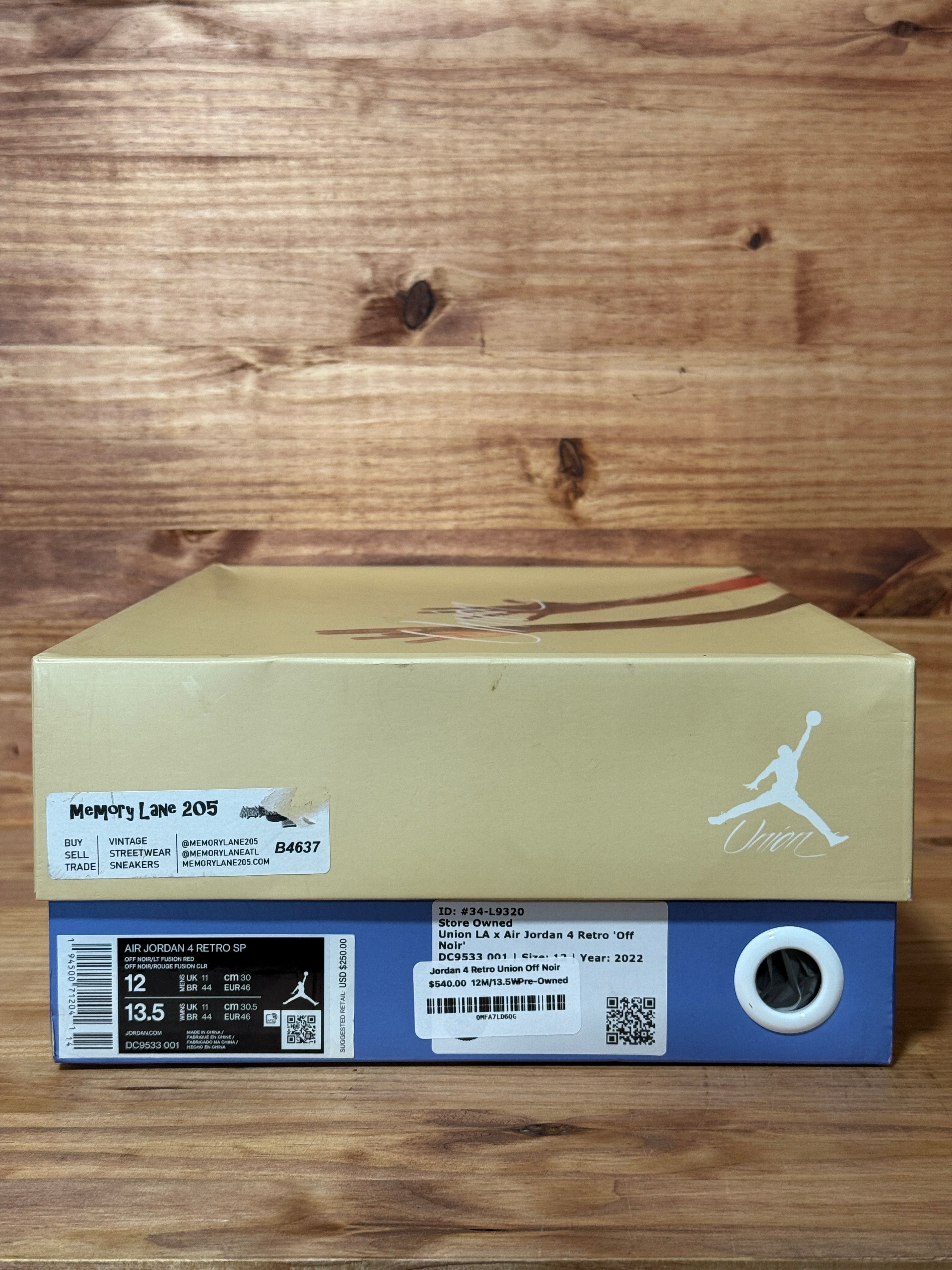 Jordan 4 Retro Union Off Noir