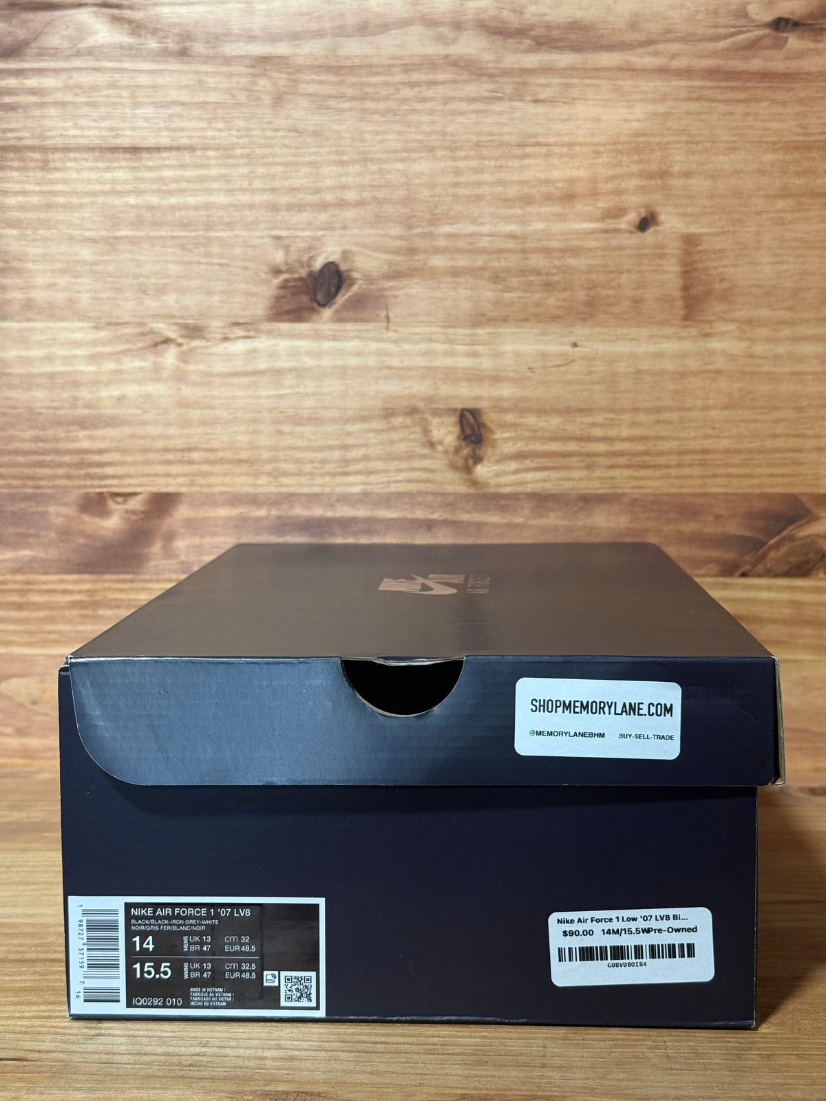 Nike Air Force 1 Low '07 LV8 Black Iron Grey - Size 14