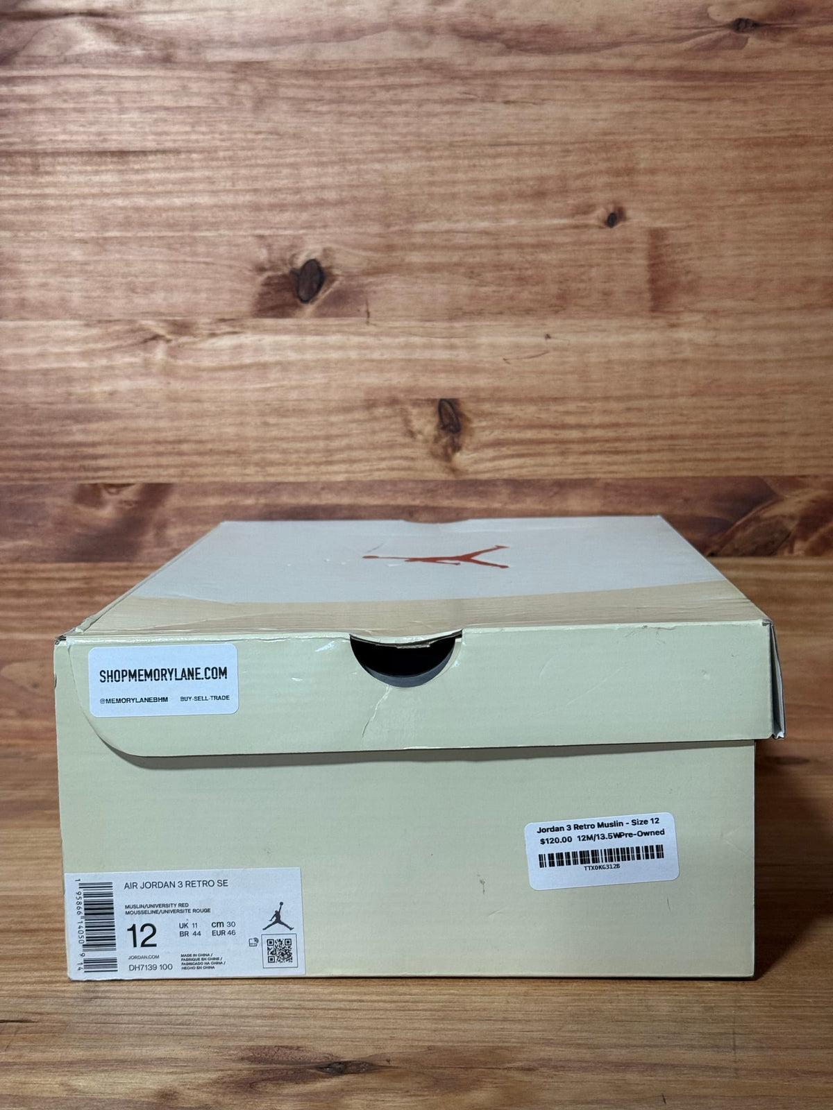 Jordan 3 Retro Muslin - Size 12