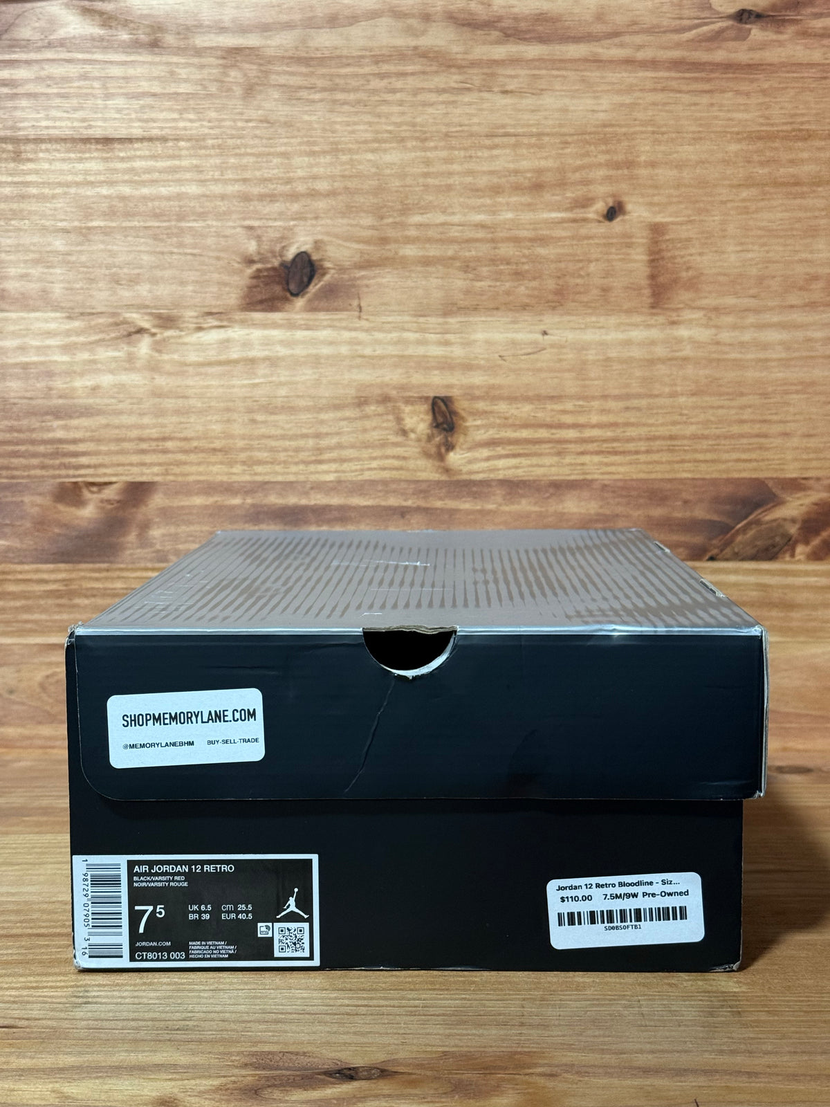 Jordan 12 Retro Bloodline - Size 7.5