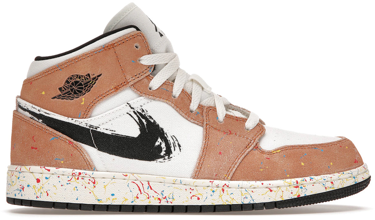 Jordan 1 Mid SE Brushstroke (GS) - Size 5Y