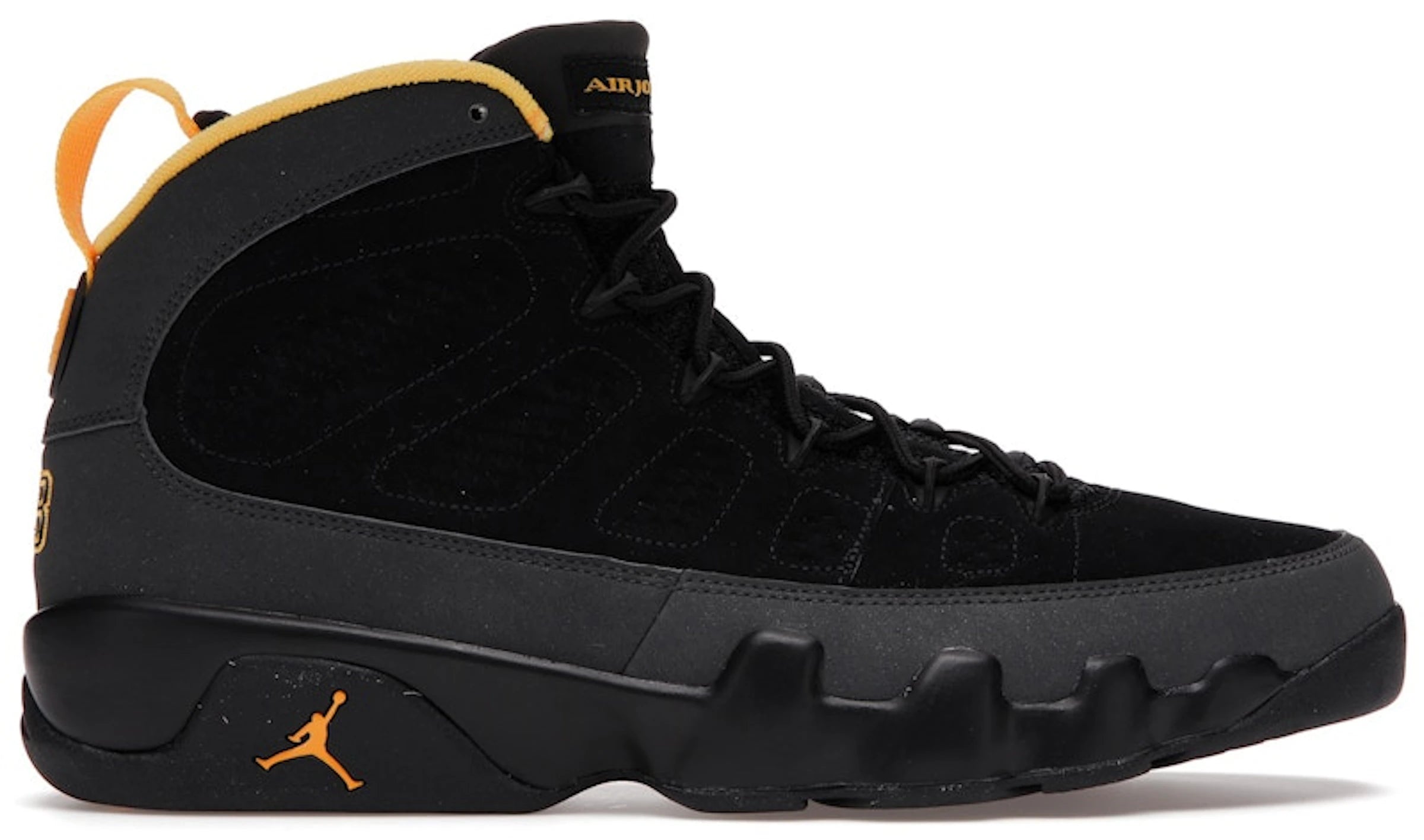 Jordan 9 Retro Dark Charcoal University Gold