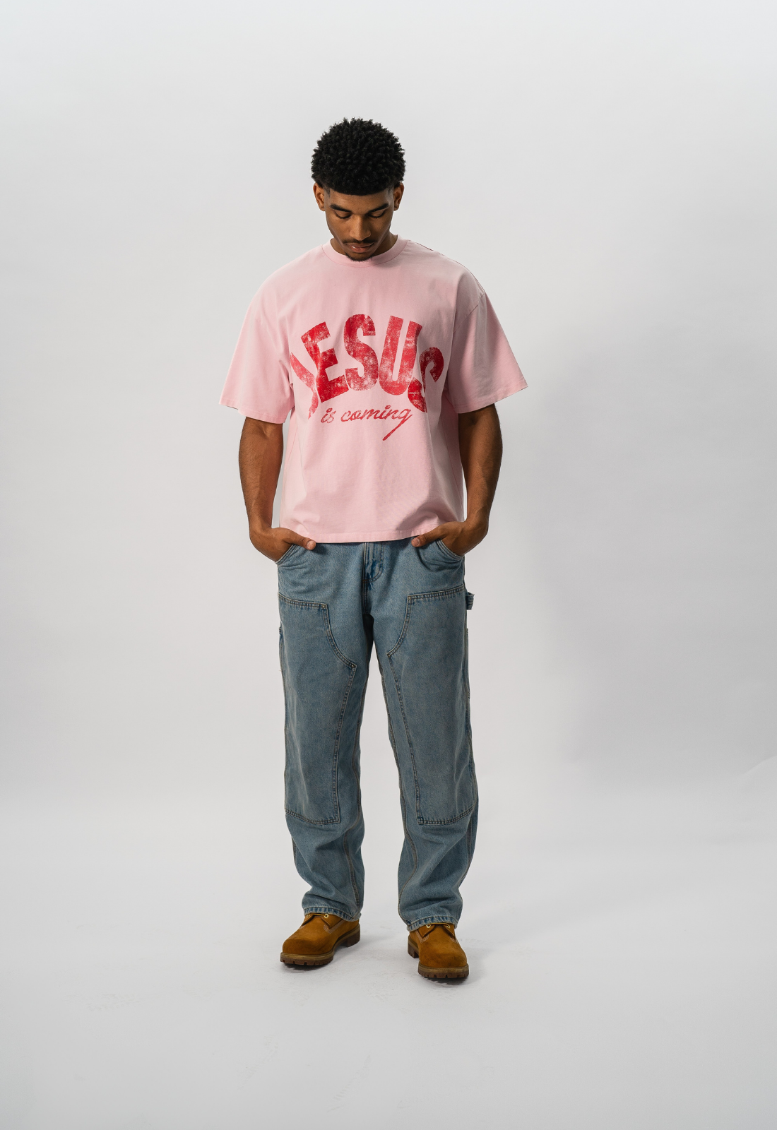 "JESUS IS COMING" BOXY TEE (PINK)