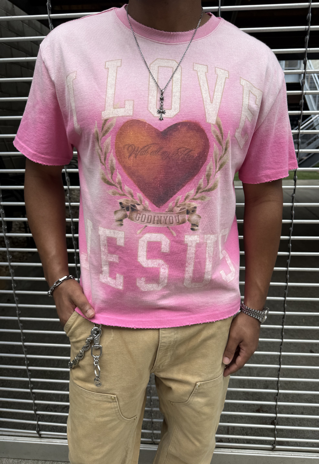 "I LOVE JESUS" TEE (PINK)