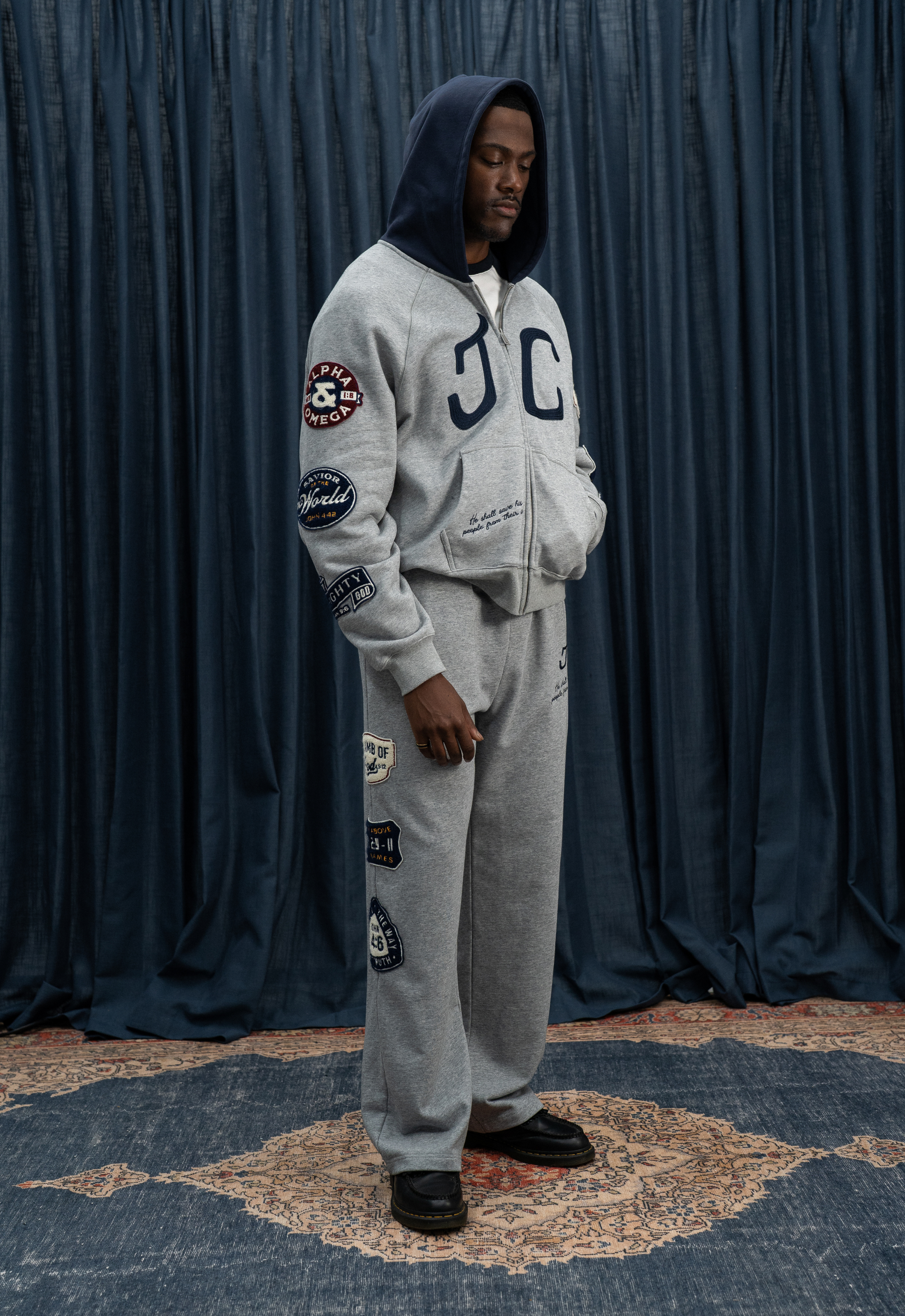 "JC" CHENILLE PATCH SWEATPANTS