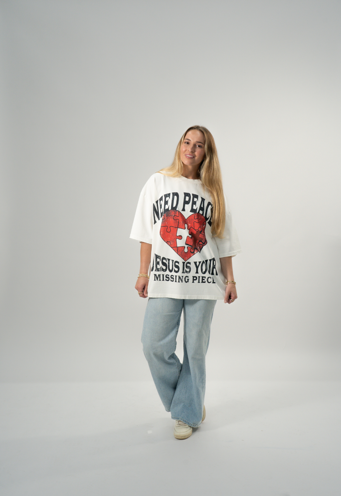 "NEED PEACE" BOXY TEE
