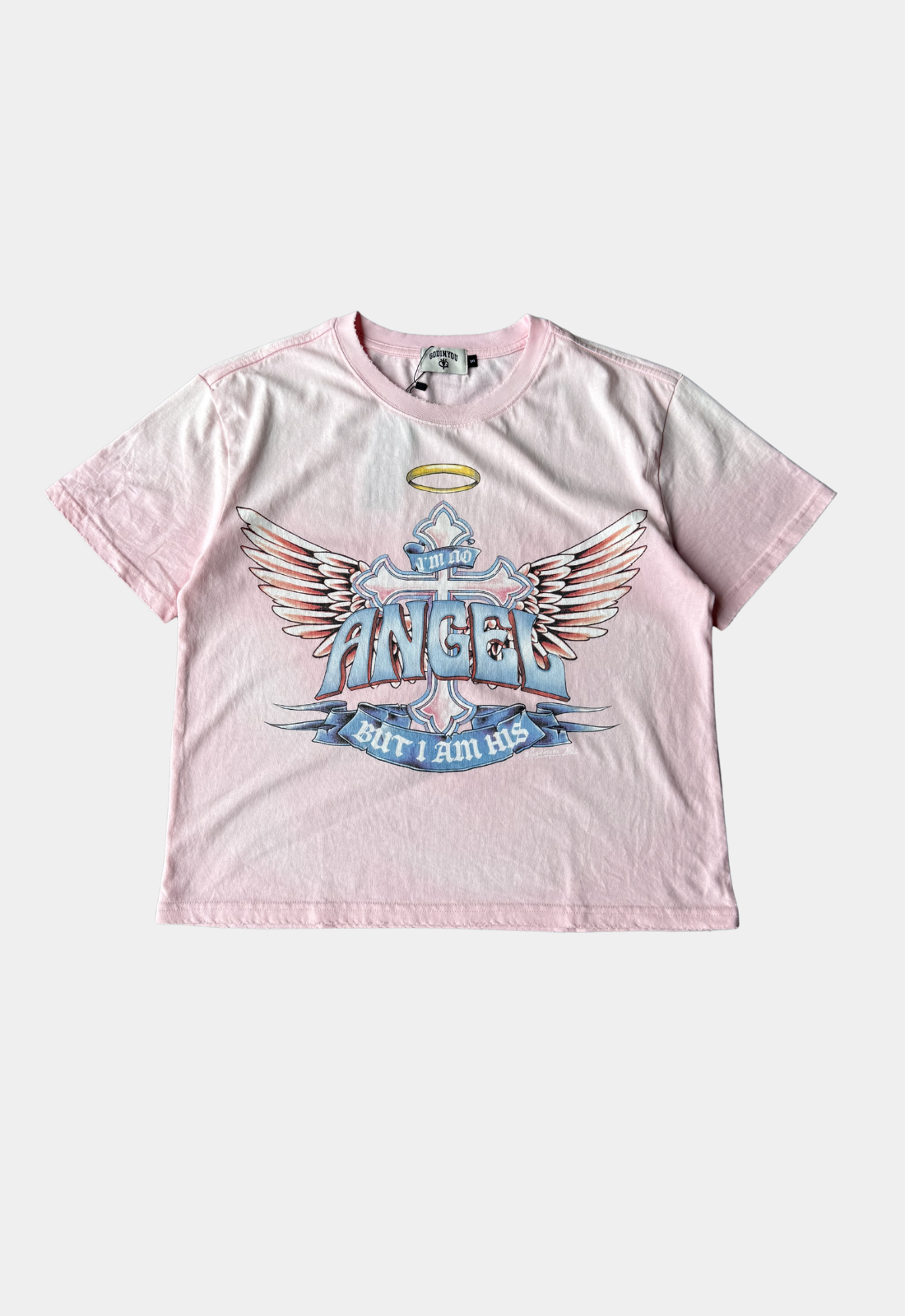 "NOT AN ANGEL" TEE PINK