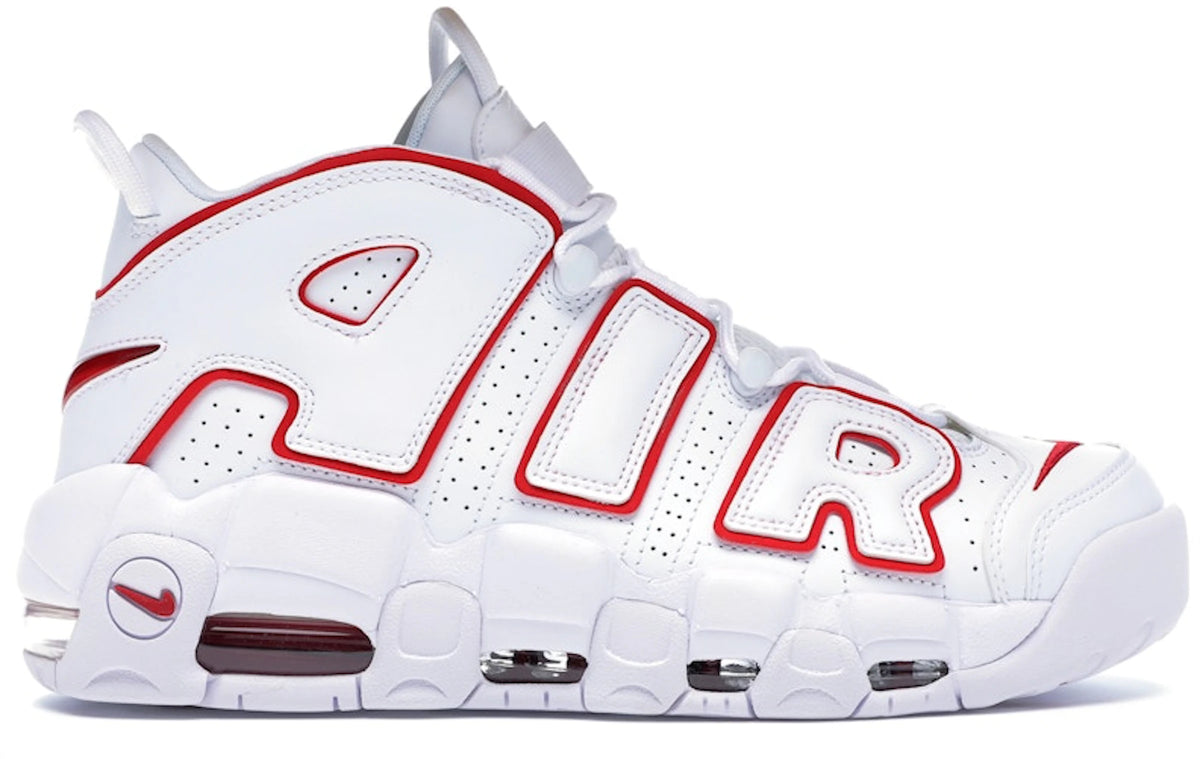 Nike Air More Uptempo White Varsity Red Outline