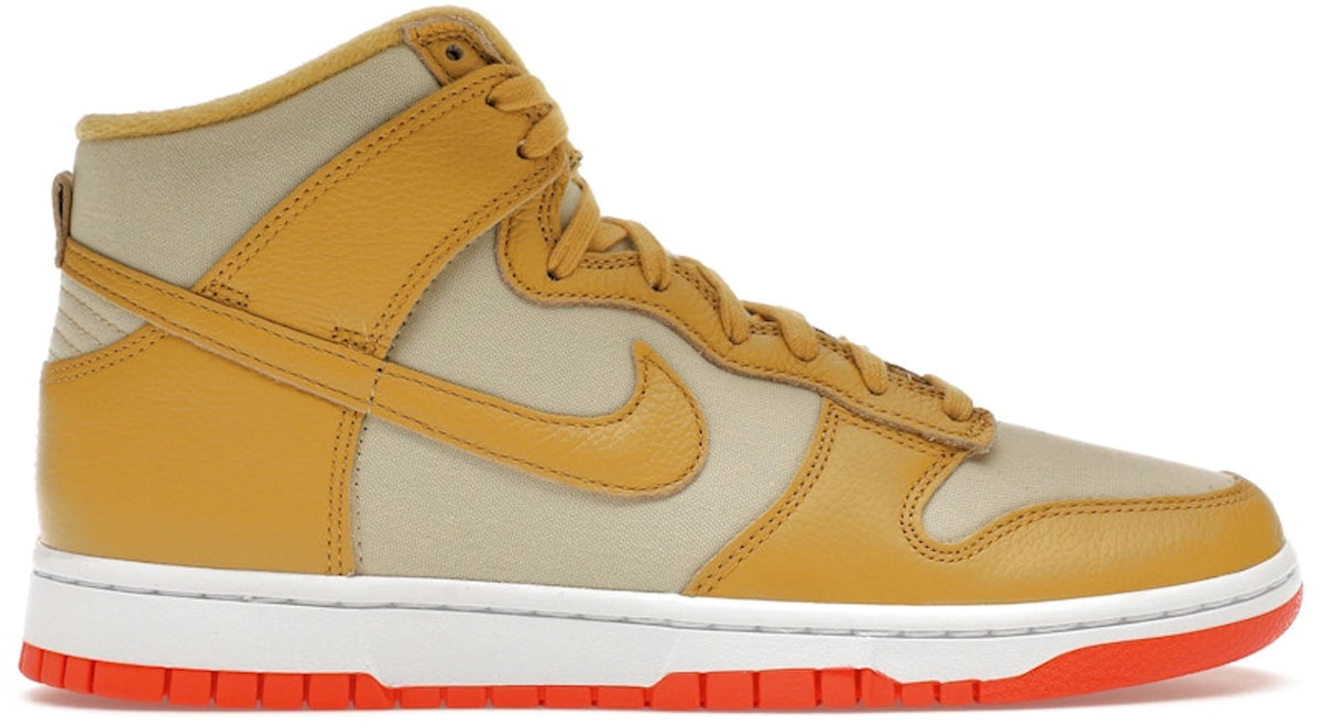 Nike Dunk High Wheat Gold Safety Orange