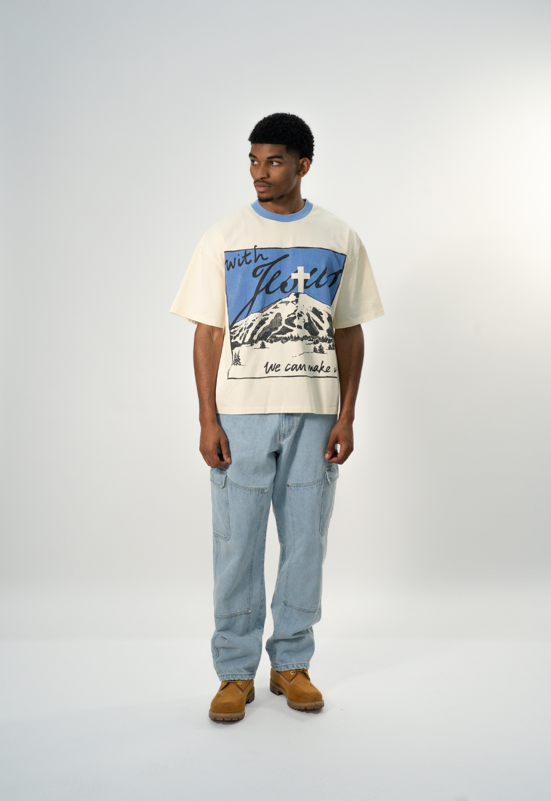 "WITH JESUS" BOXY TEE