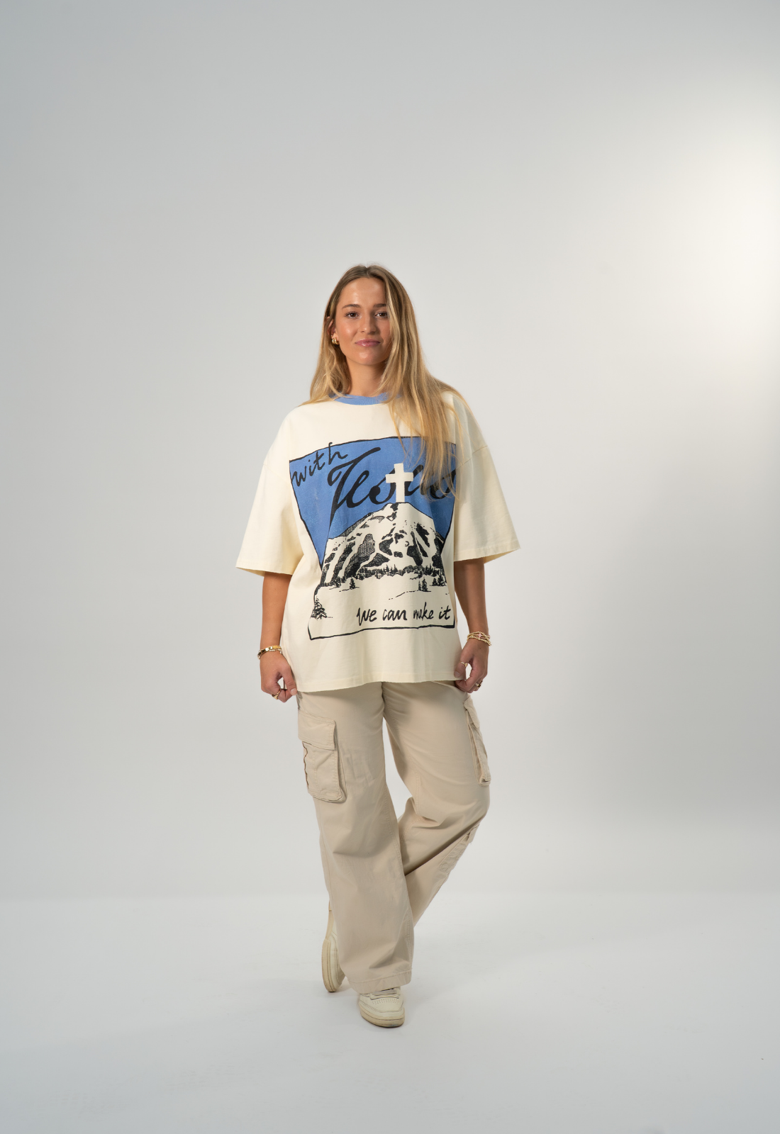 "WITH JESUS" BOXY TEE