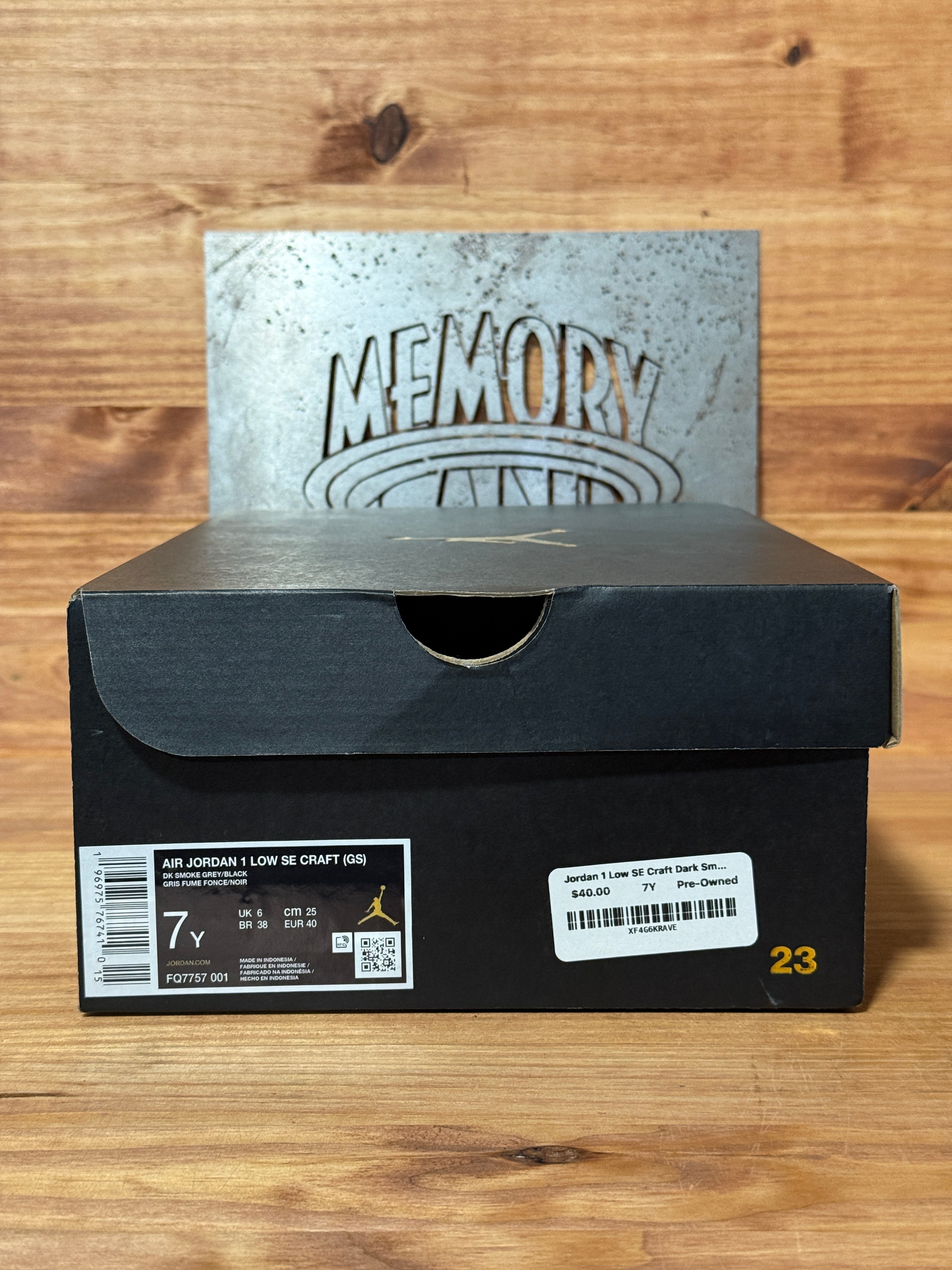 Jordan 1 Low SE Craft Dark Smoke Red (GS)