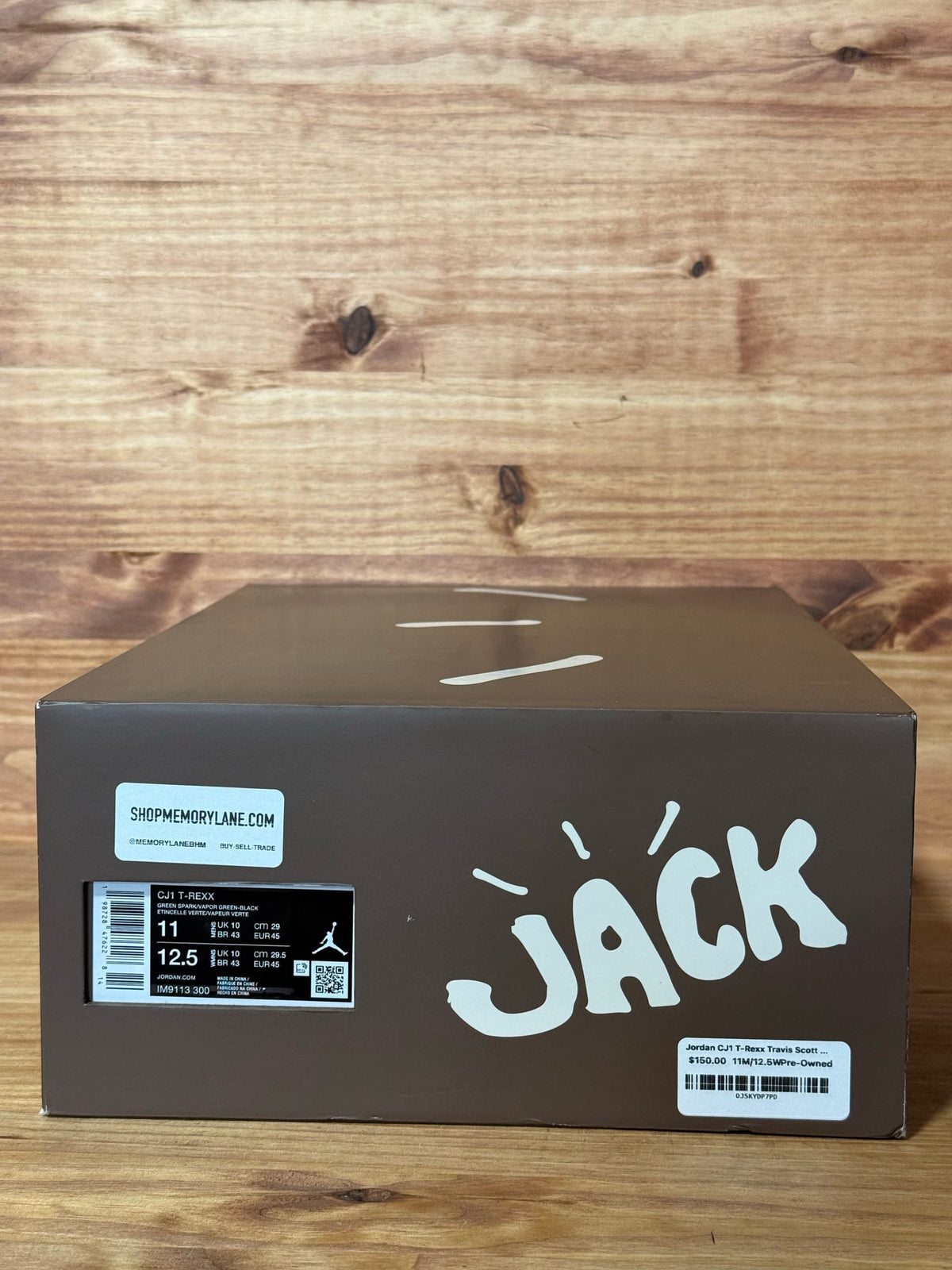 Jordan CJ1 T-Rexx Travis Scott Green Spark - Size 11