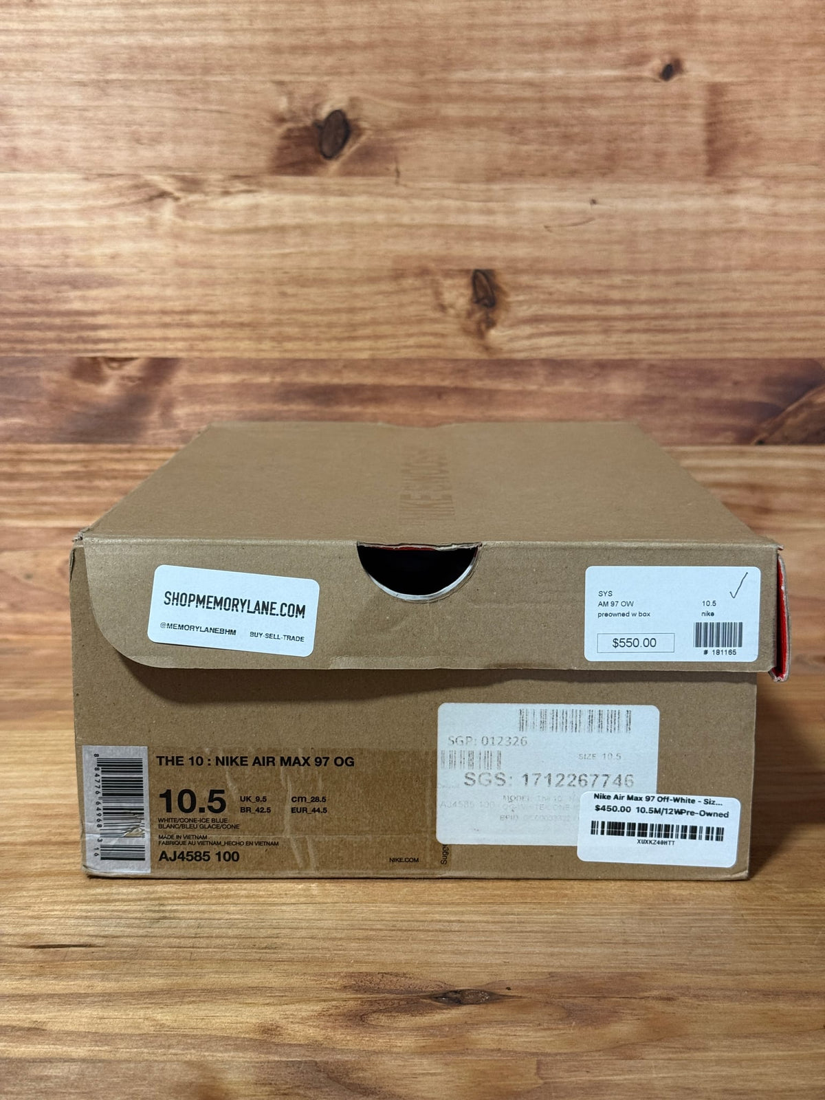 Nike Air Max 97 Off-White - Size 10.5