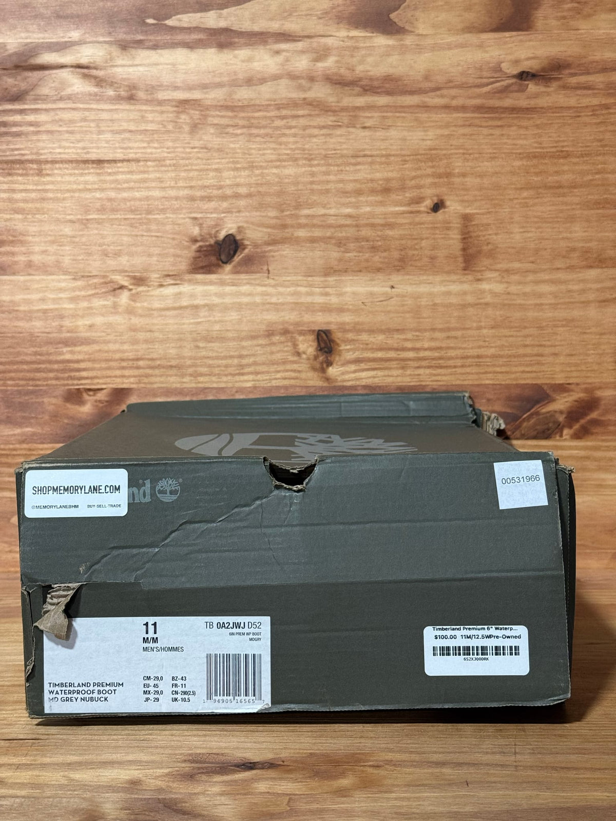 Timberland Premium 6" Waterproof Boot "Medium Grey Nubuck" - Size 11