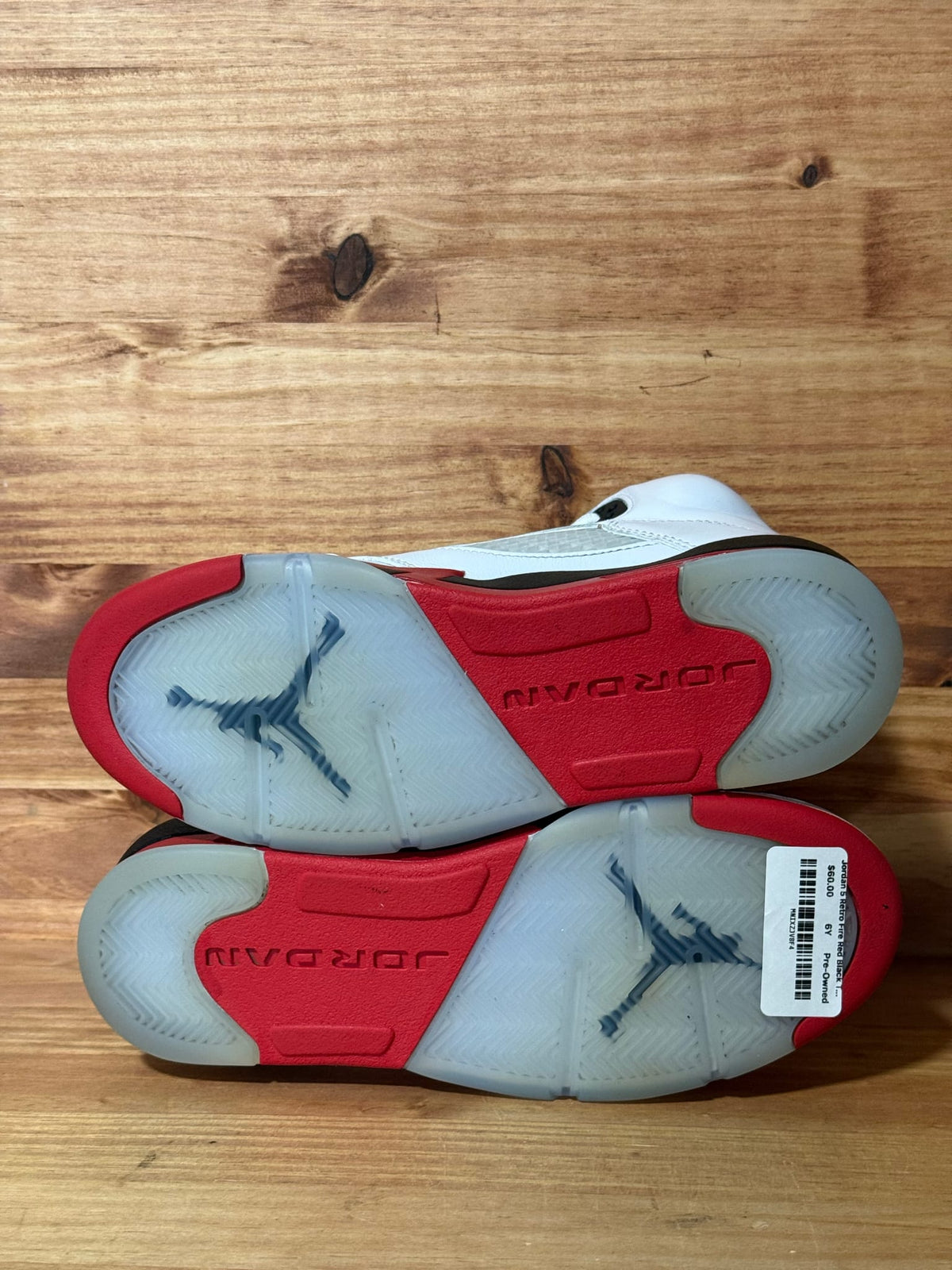 Jordan 5 Retro Fire Red Black Tongue (2025) (GS) - Size 6Y