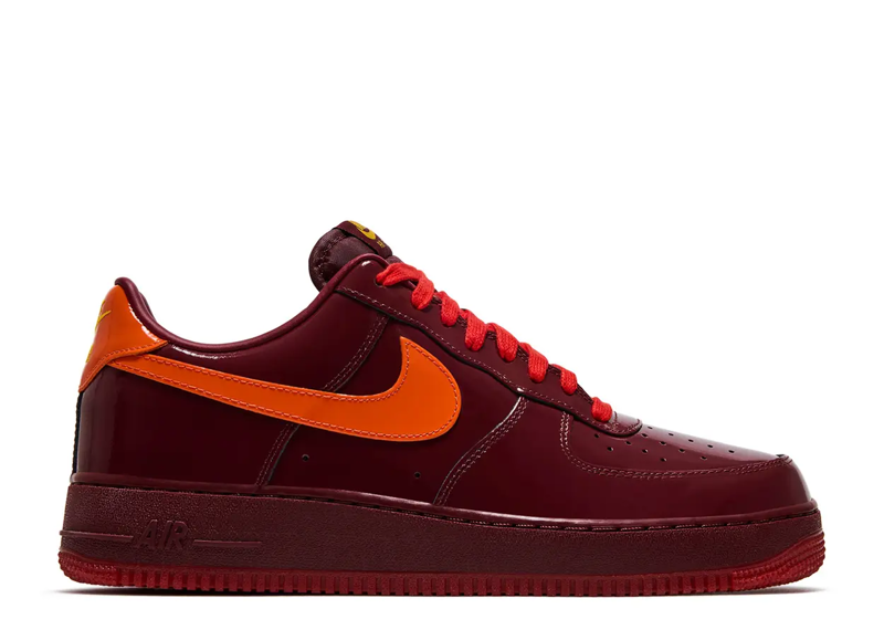 NIKE AIR FORCE 1 LOW PATENT LEATHER DARK TEAM RED