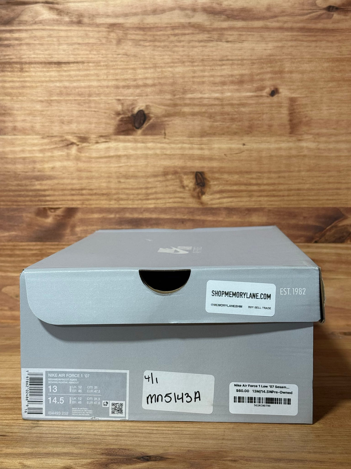 Nike Air Force 1 Low '07 Sesame Hydrangeas Soft Yellow Apricot Agate - Size 13