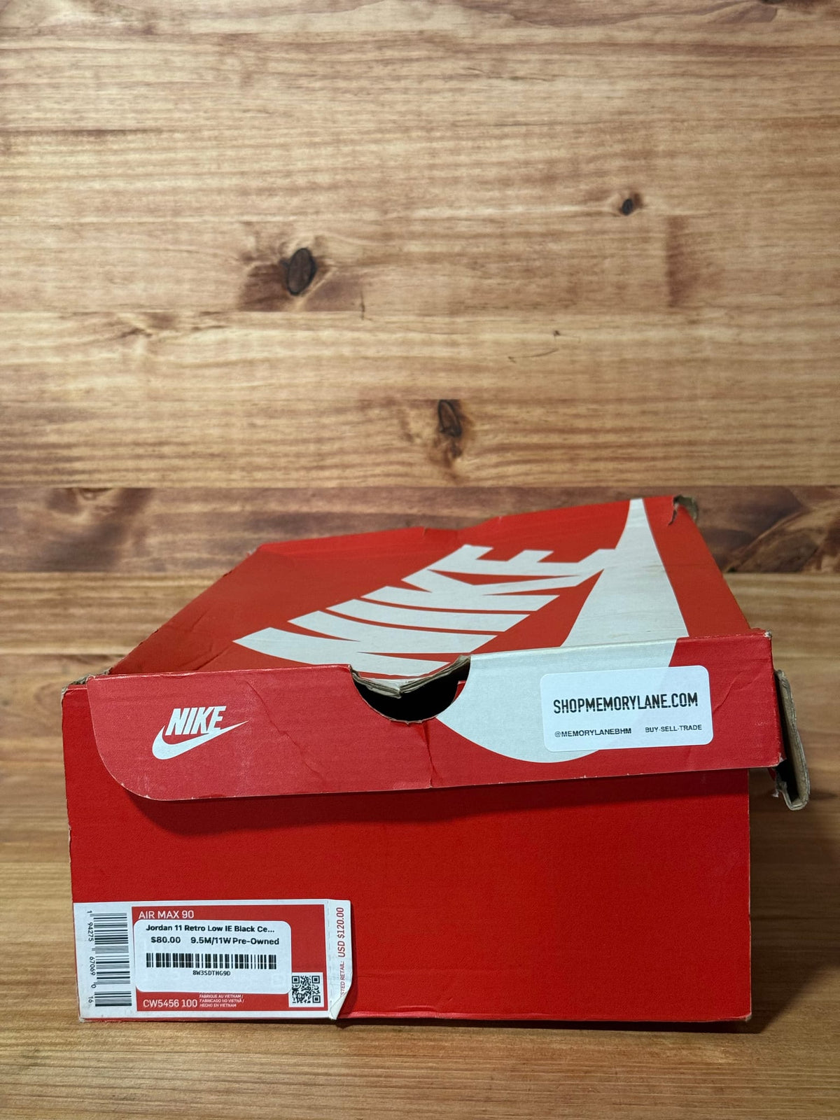 Jordan 11 Retro Low IE Black Cement - Size 9.5