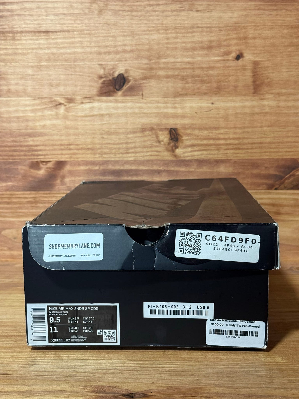 Nike Air Max Sunder SP Comme des Garcons Homme Plus White - Size 9