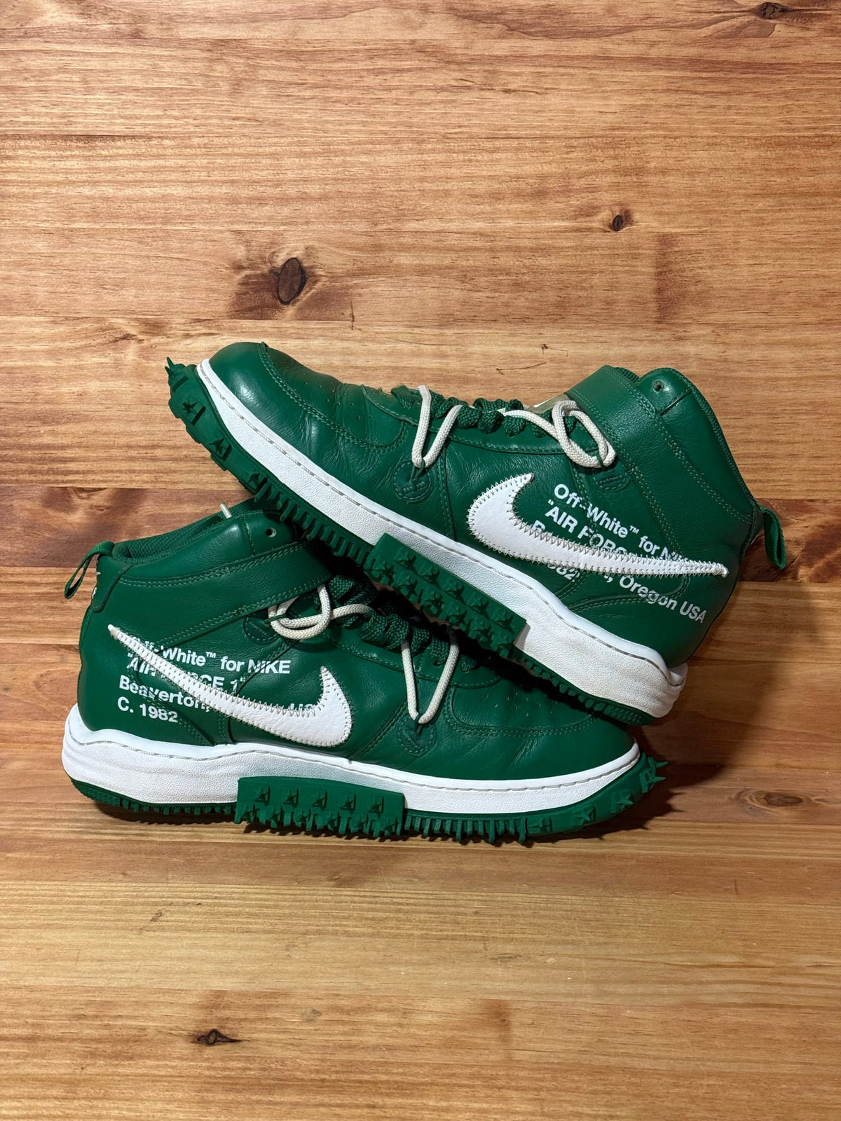 Nike Air Force 1 Mid Off-White Pine Green - Size 10