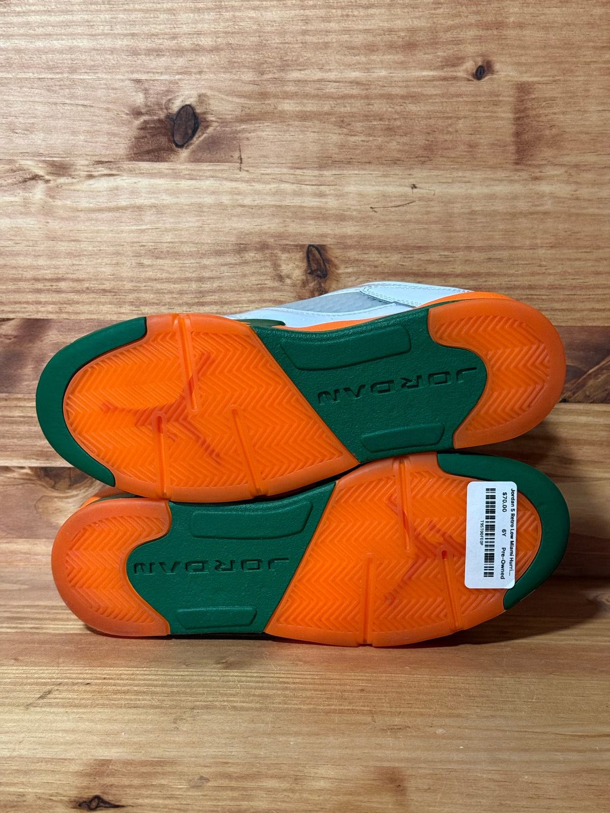 Jordan 5 Retro Low Miami Hurricanes (GS) - Size 6Y