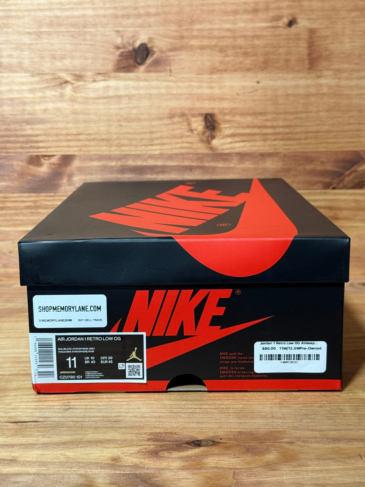 Jordan 1 Retro Low OG Atmosphere Grey - Size 11