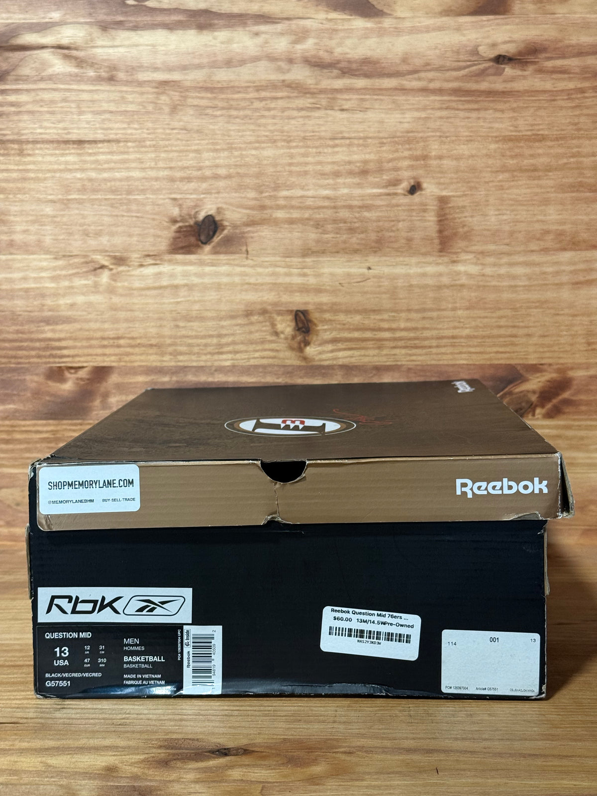 Reebok Question Mid 76ers Bred