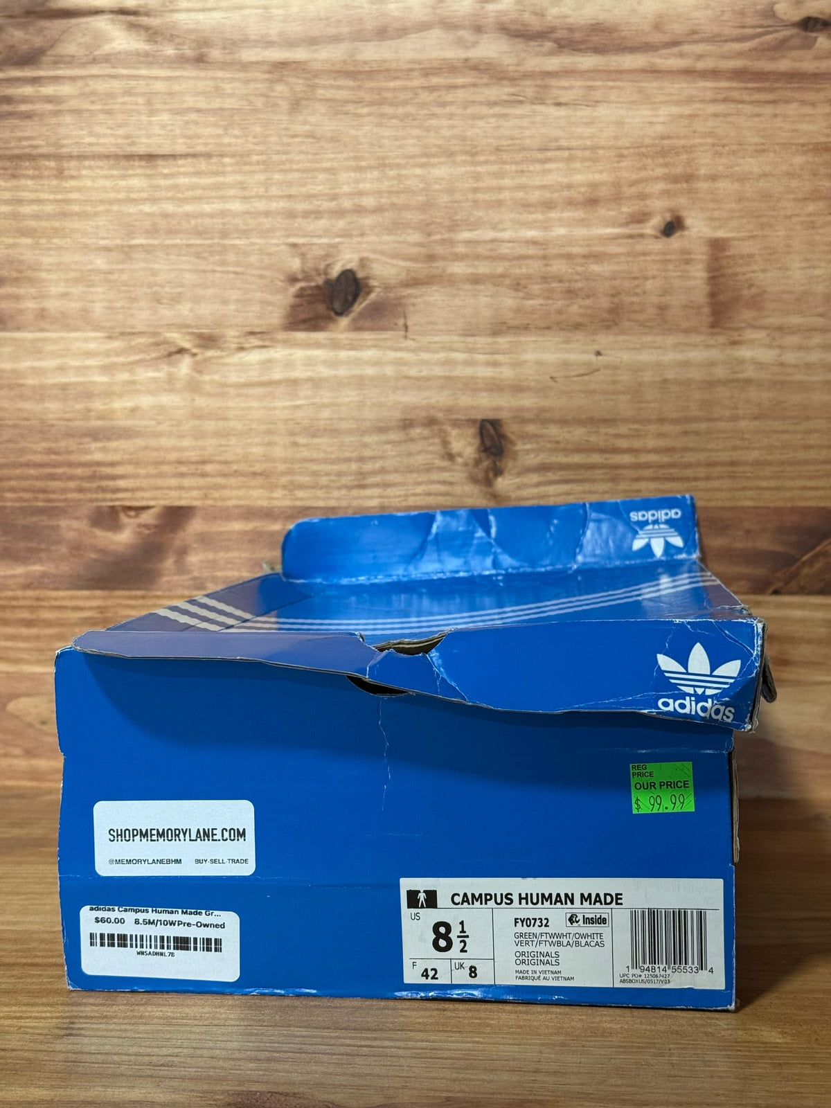 adidas Campus Human Made Green - Size 8.5
