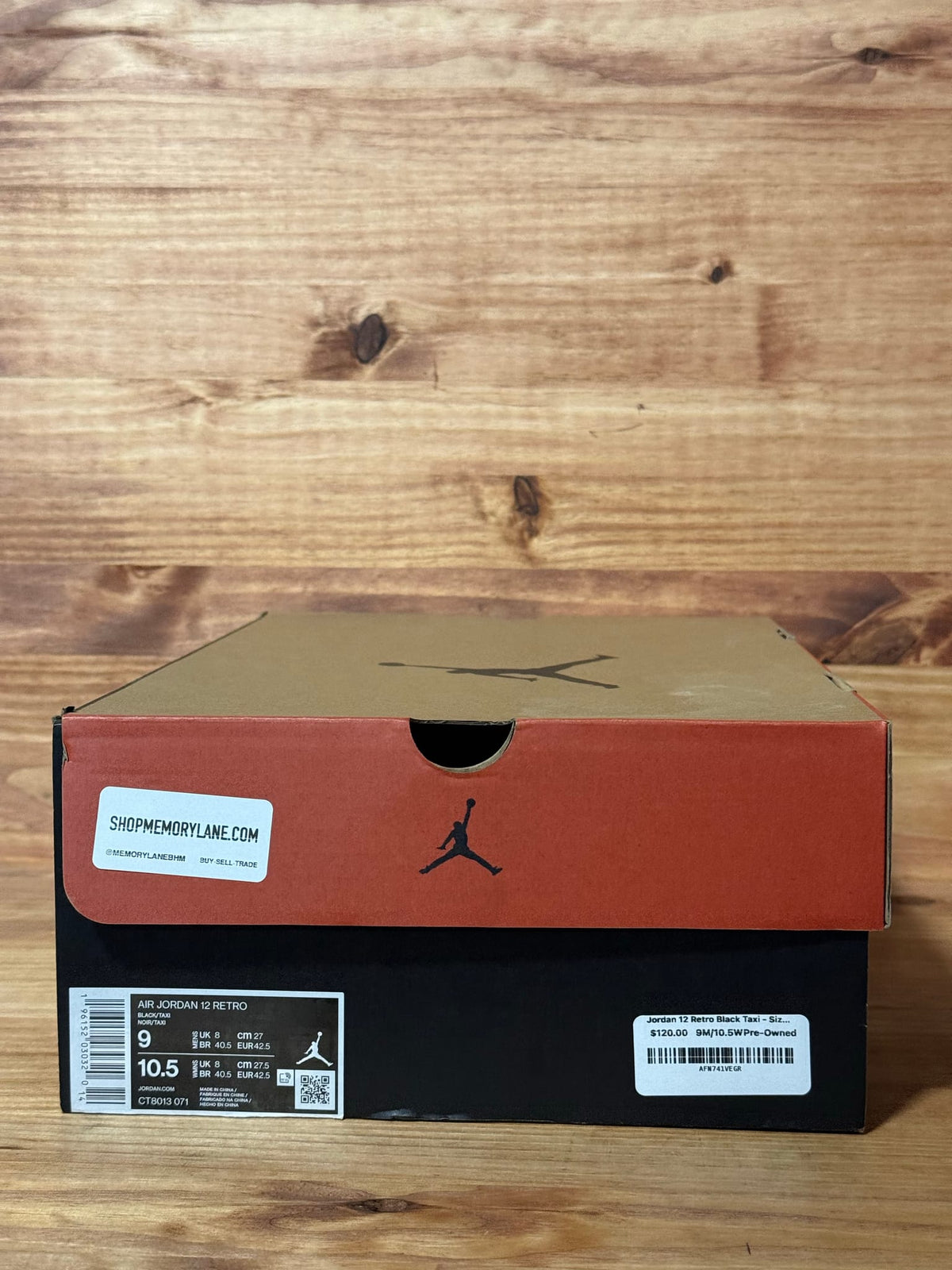 Jordan 12 Retro Black Taxi - Size 9