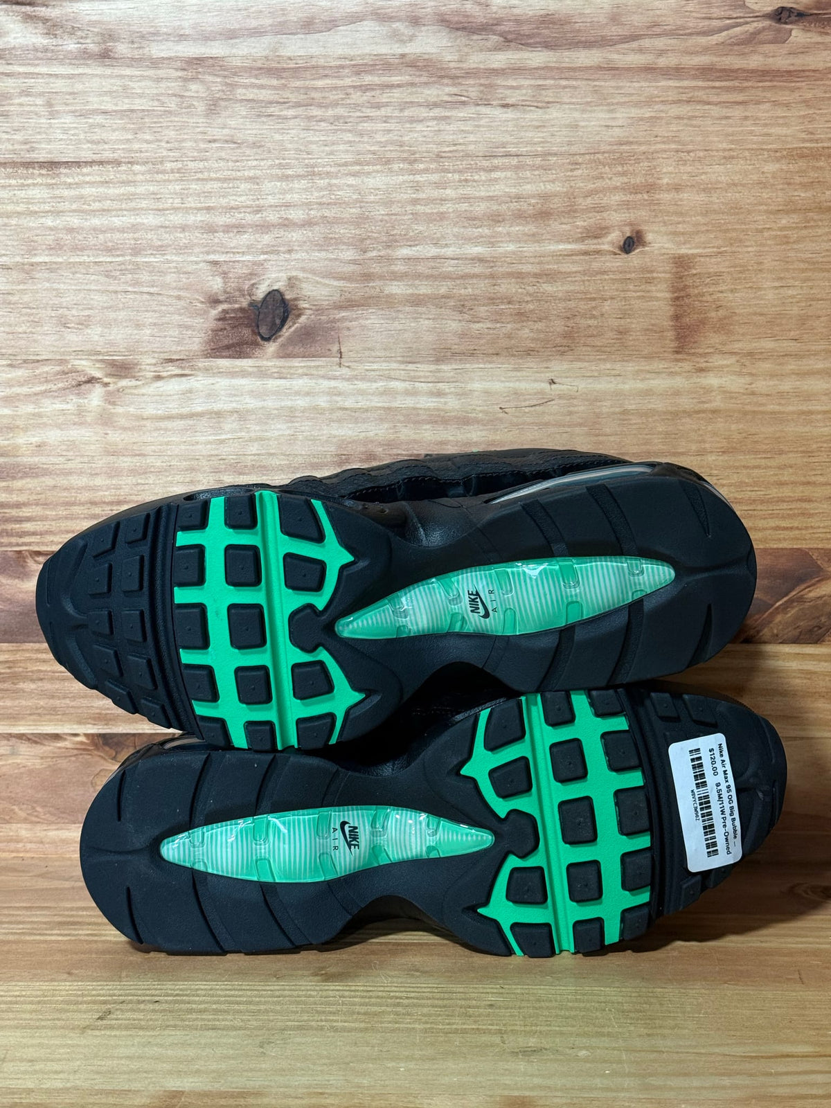 Nike Air Max 95 OG Big Bubble Black Green Shock - Size 9.5