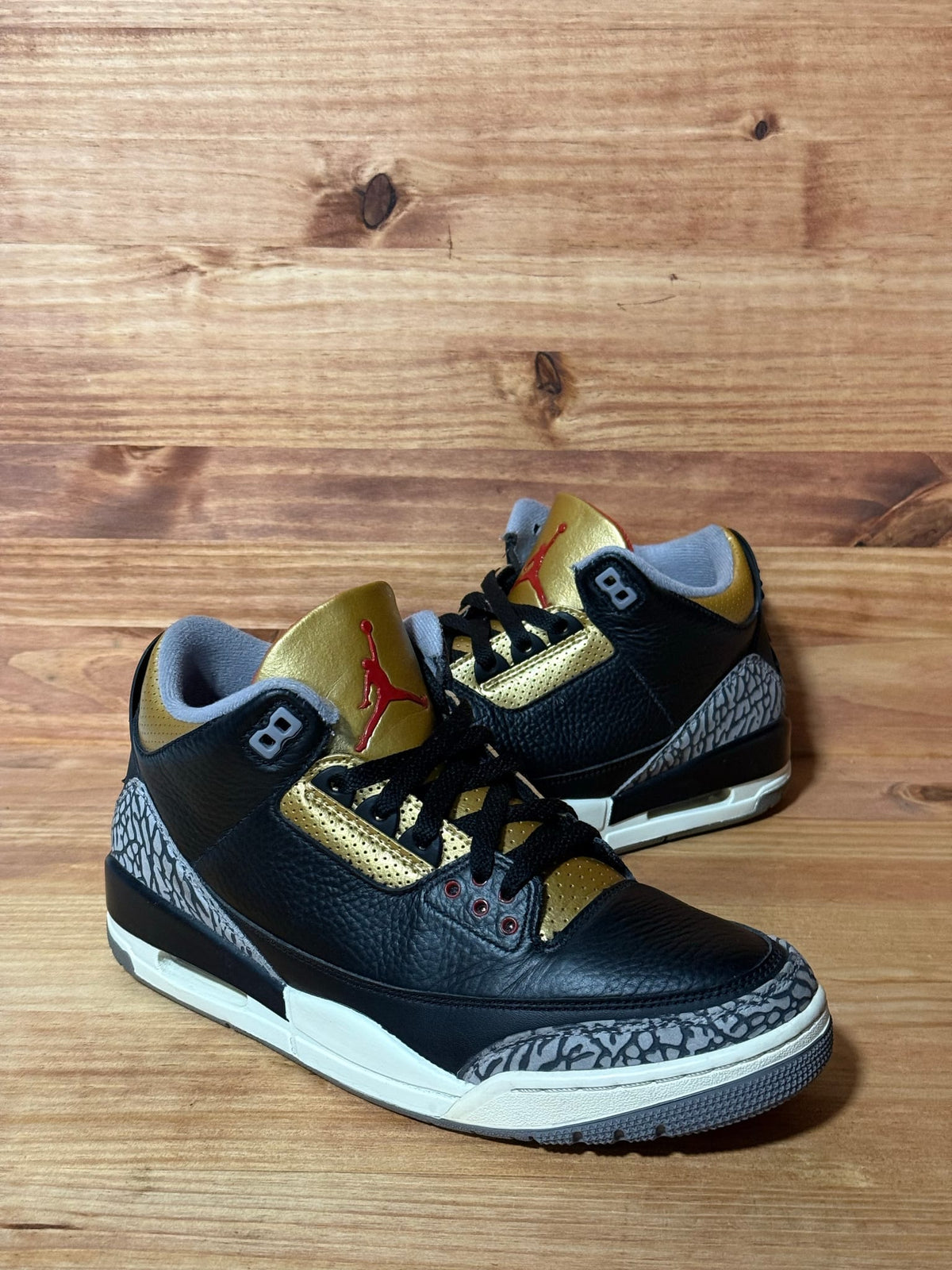 Jordan 3 Retro Black Cement Gold (Women's) - Size 10.5W/9M
