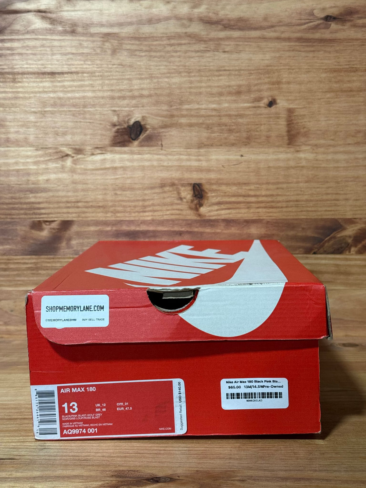 Nike Air Max 180 Black Pink Blast - Size 13
