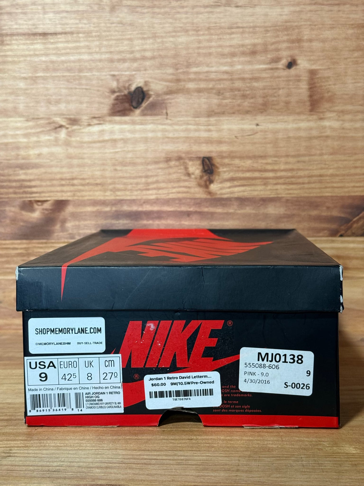 Jordan 1 Retro David Letterman - Size 9