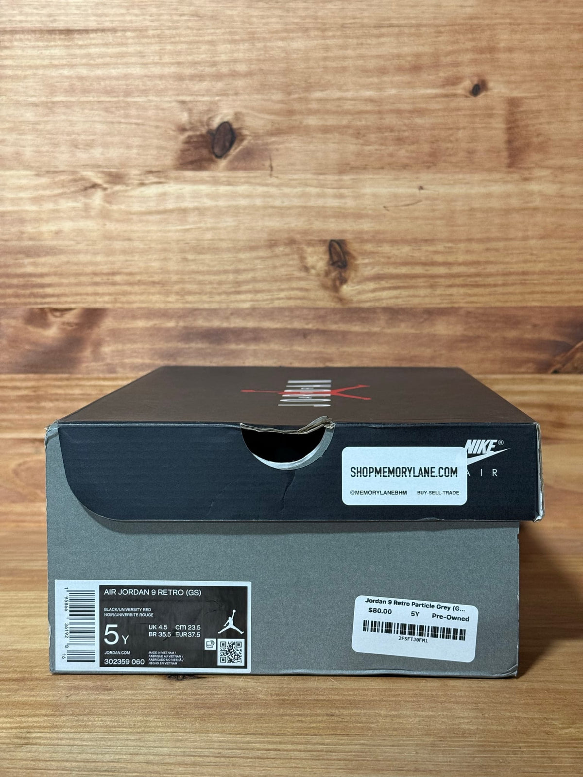 Jordan 9 Retro Particle Grey (GS) - Size 5Y