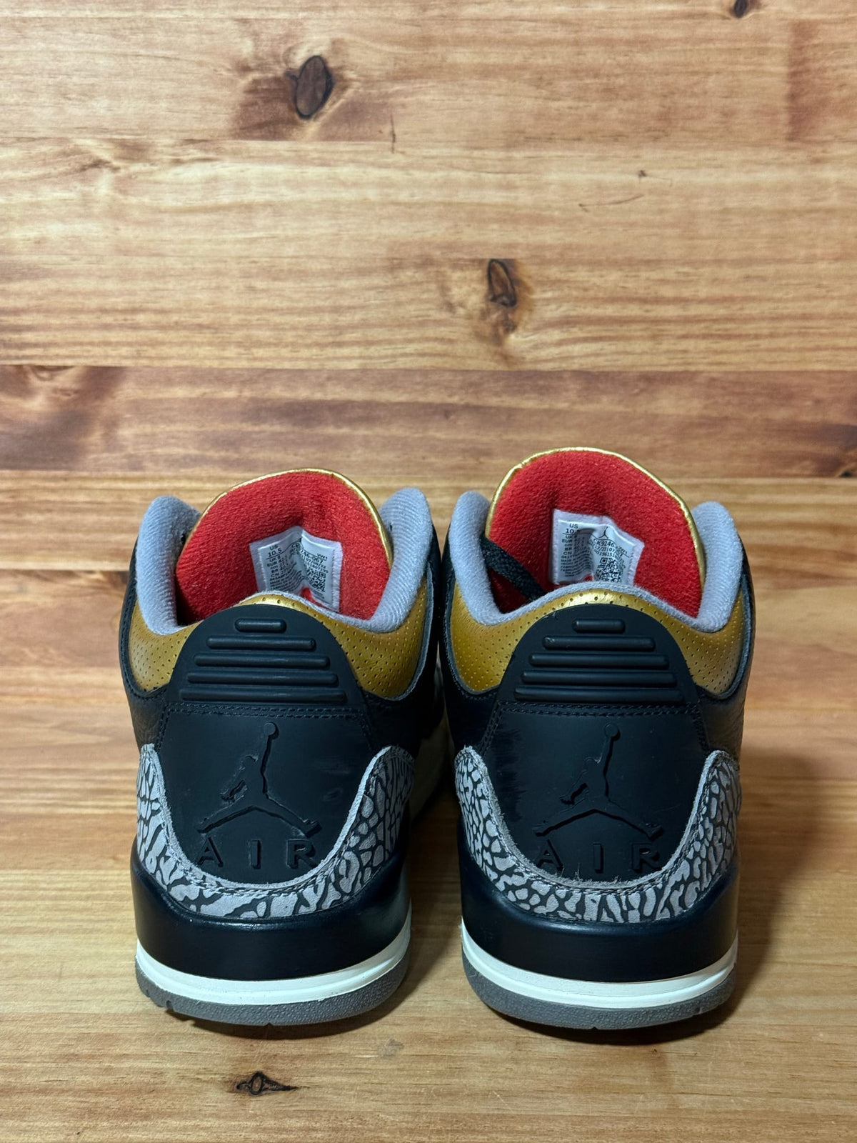 Jordan 3 Retro Black Cement Gold (Women's) - Size 10.5W/9M