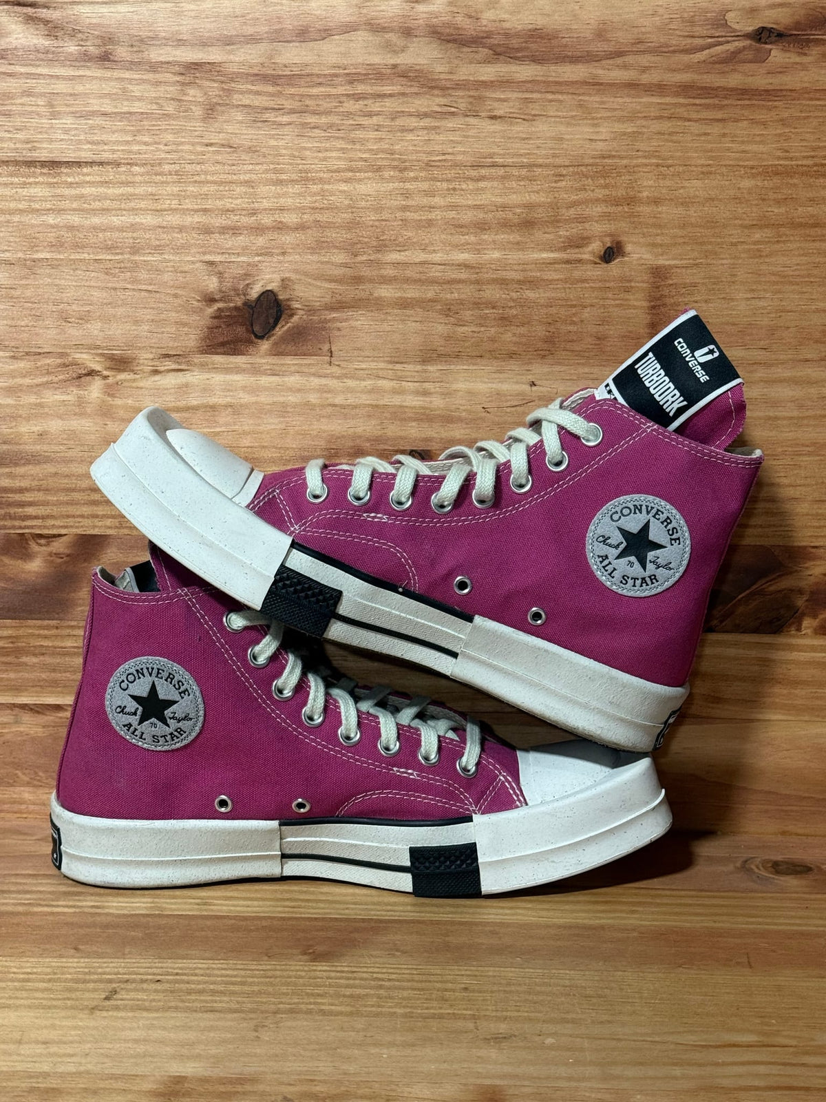 Converse TURBODRK Laceless Chuck Taylor All Star 70 Hi Rick Owens DRKSHDW Cactus Flower Pink