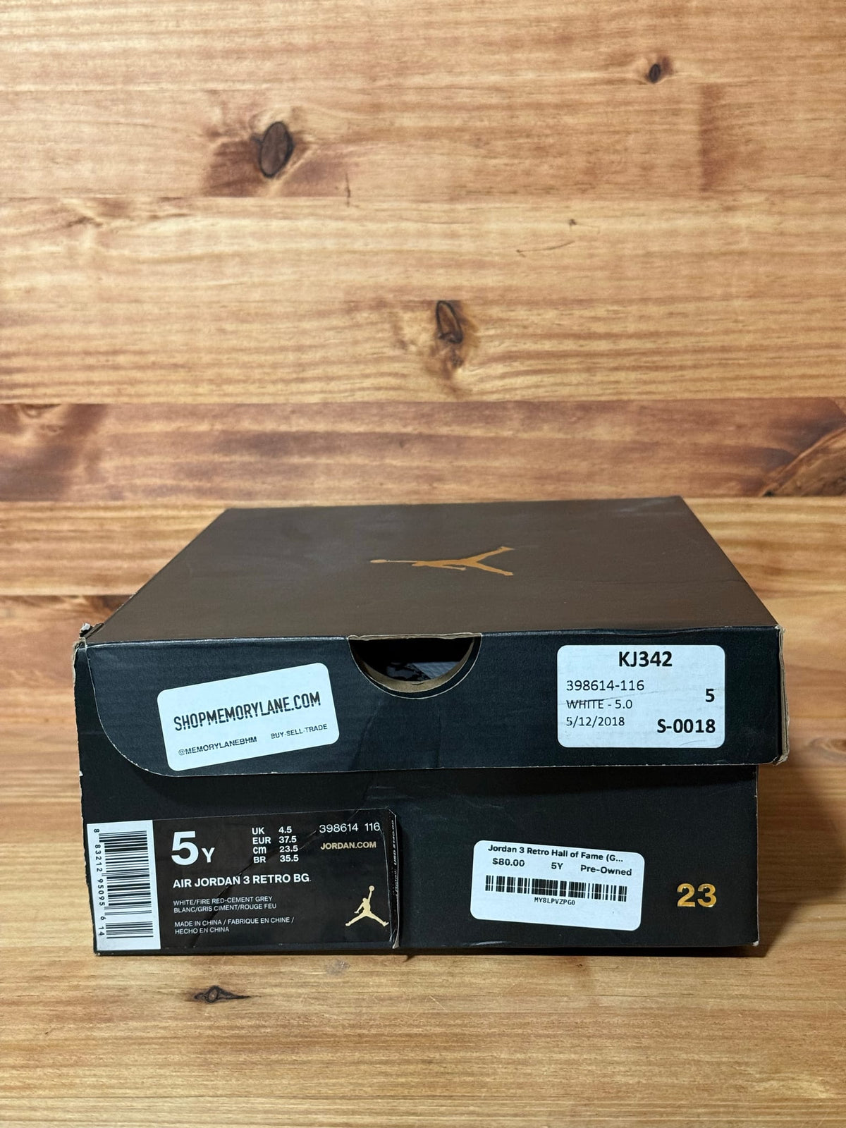 Jordan 3 Retro Hall of Fame (GS) - Size 5Y