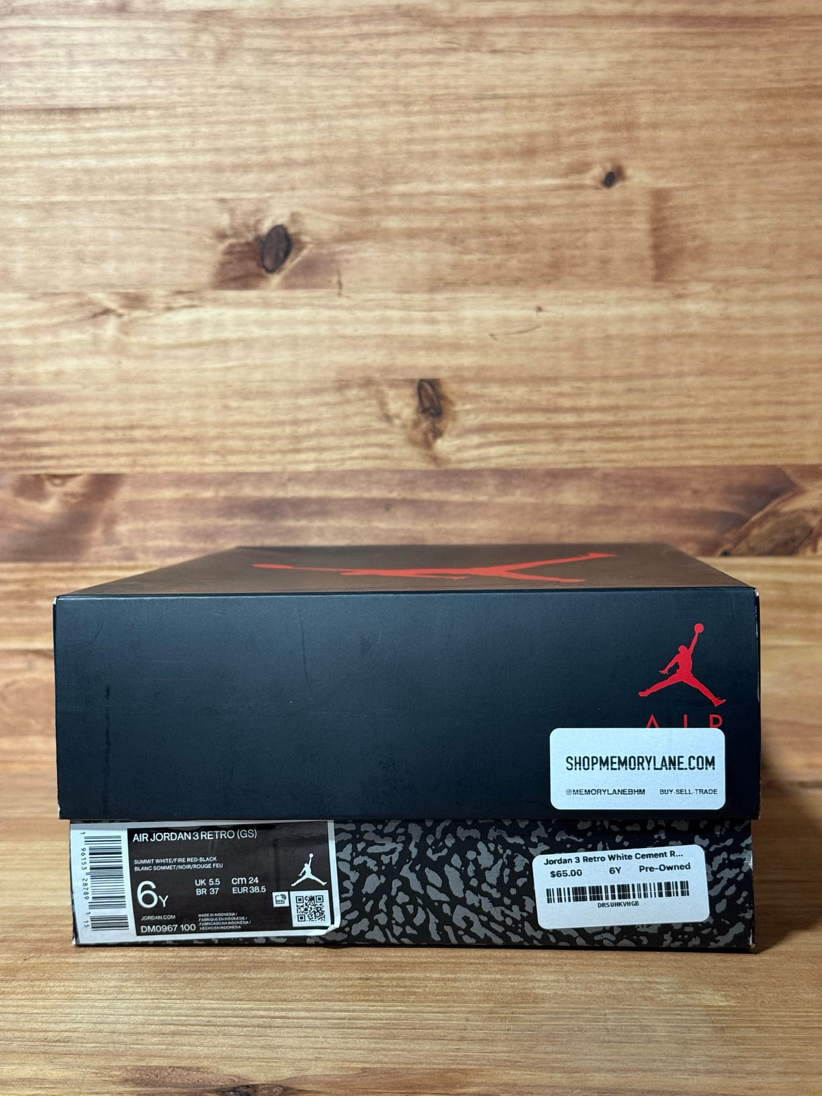 Jordan 3 Retro White Cement Reimagined (GS) - Size 6Y