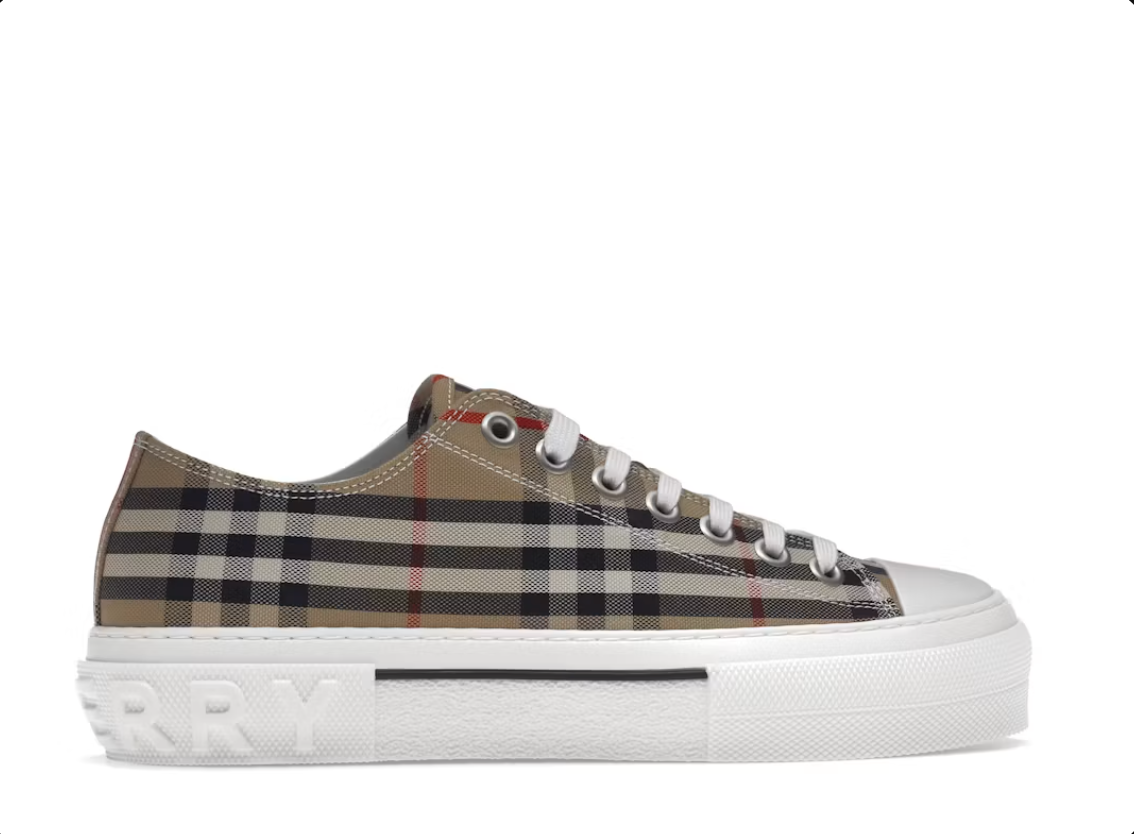 Burberry Vintage Cotton Sneakers Archive Beige White (Pre-owned)