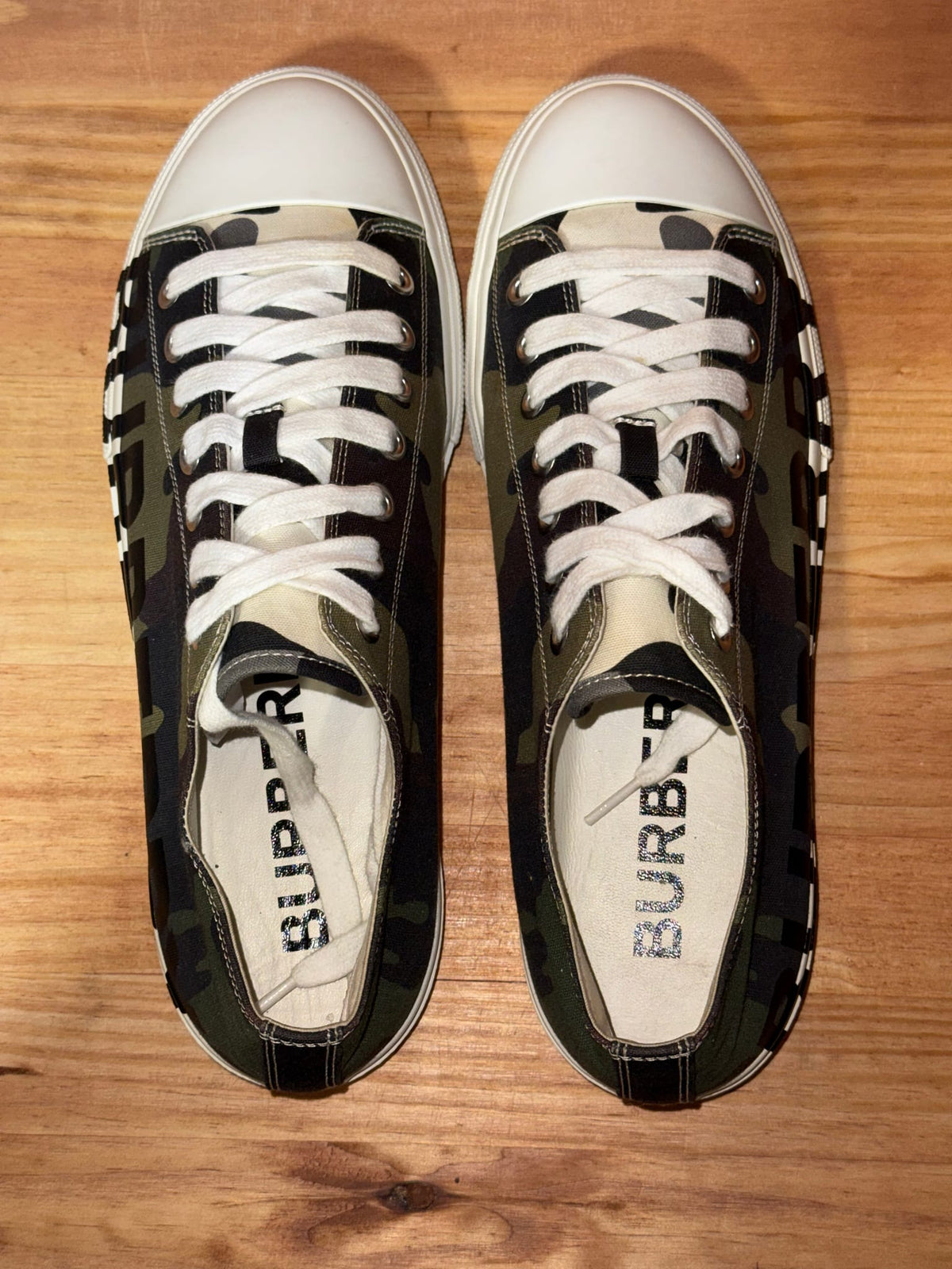 Burberry Logo-print Lace-up Sneaker Green Camo - Size 12