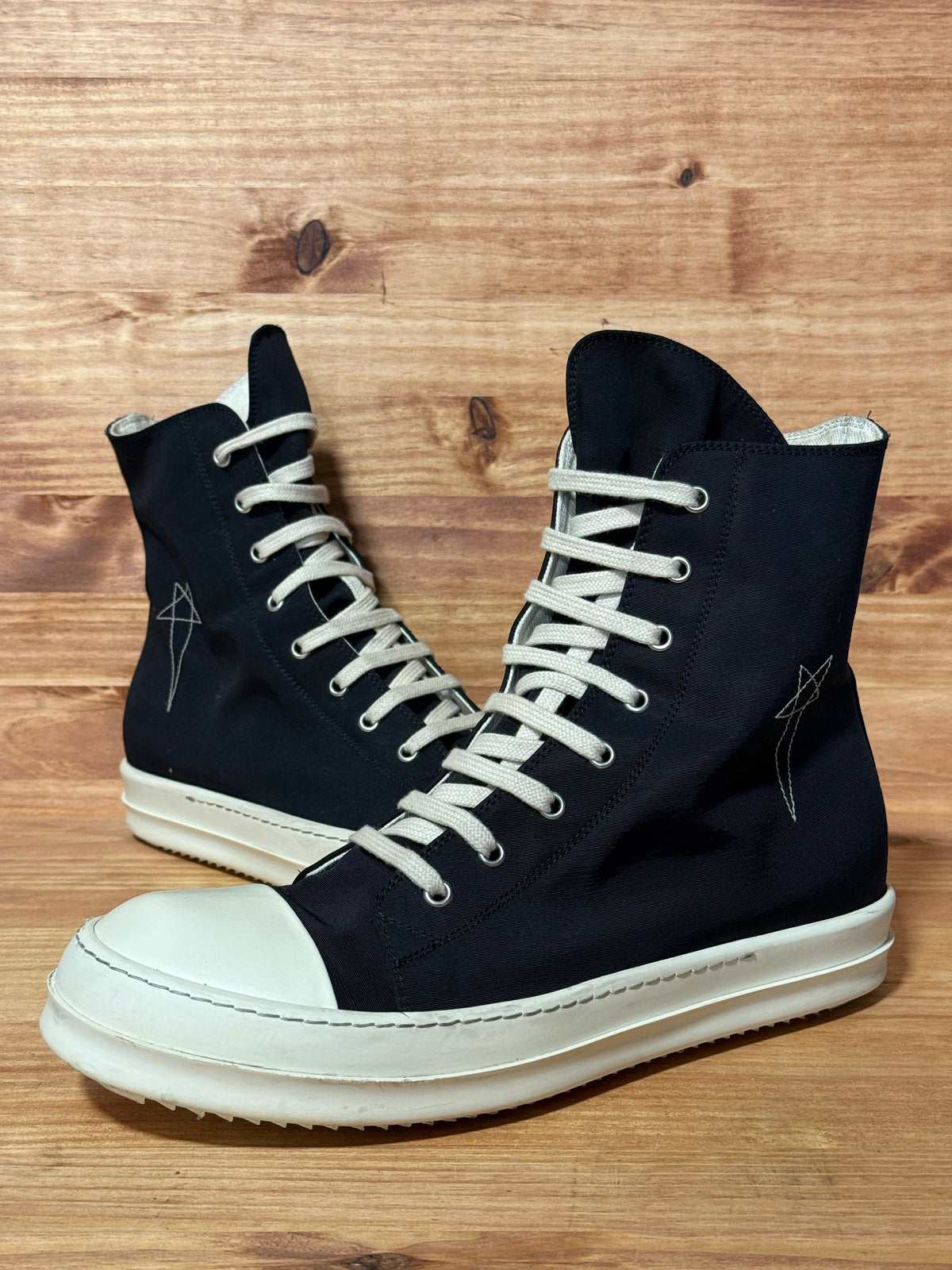 Rick Owens DRKSHDW Fogachine Hi Pentagram Embroidery Black Milk