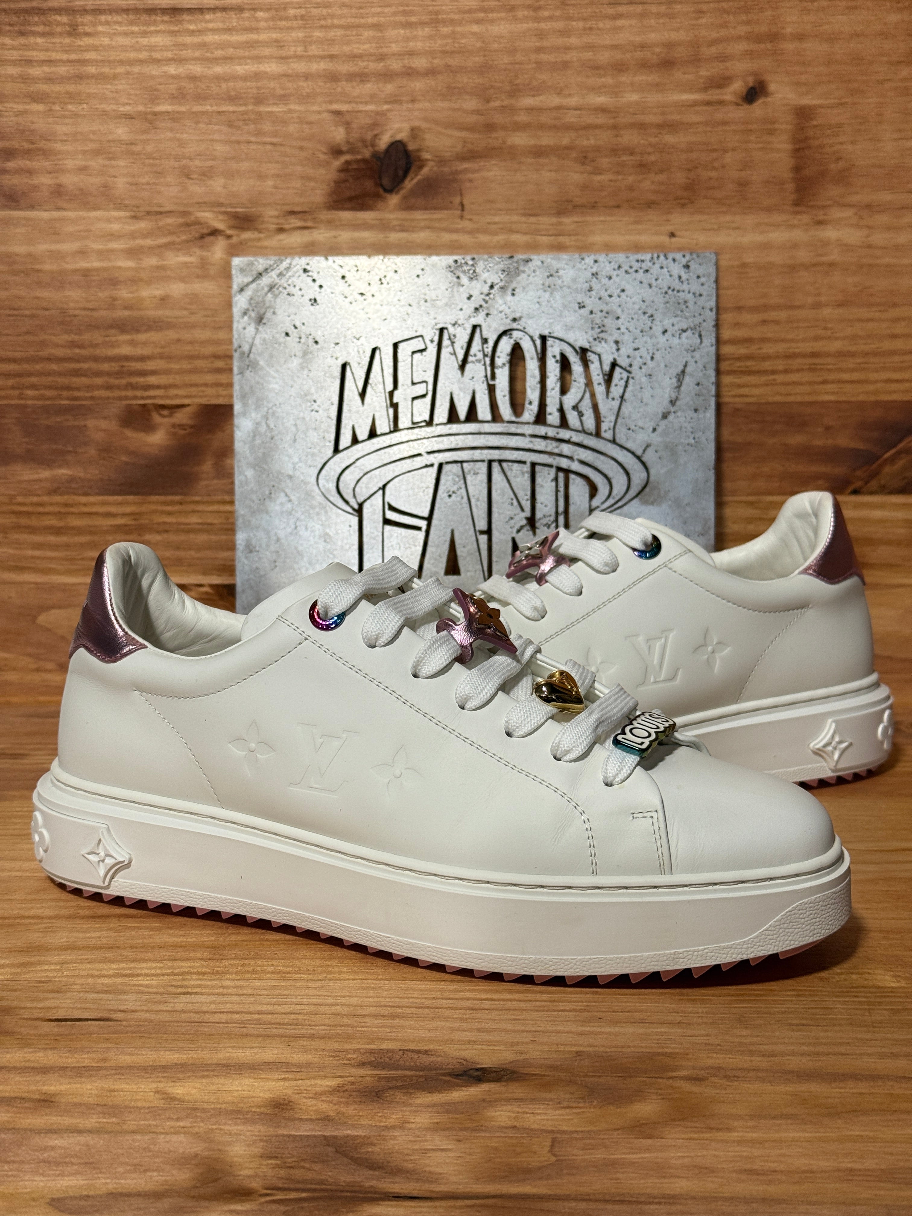 Louis Vuitton Time Out Debossed Monogram Leather White White (Women's)